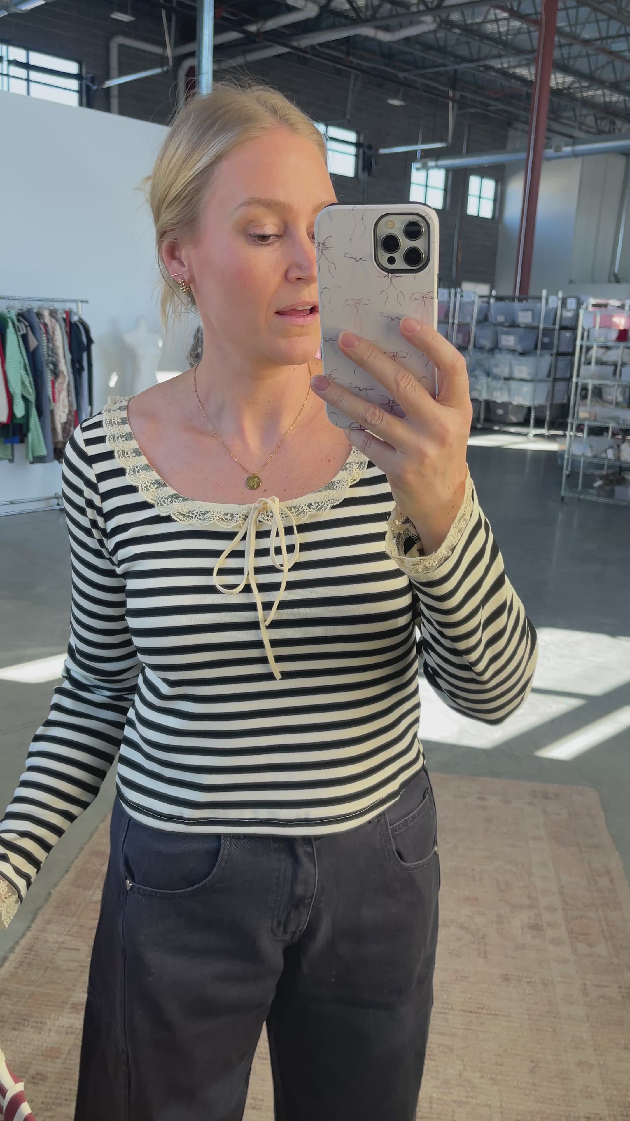 FINAL SALE - Sailor Stripe Long Sleeve in Black