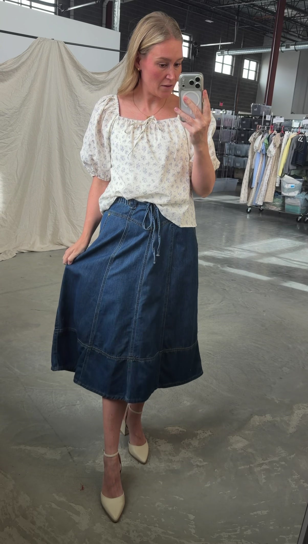 Tulsa Denim Skirt in Medium Wash