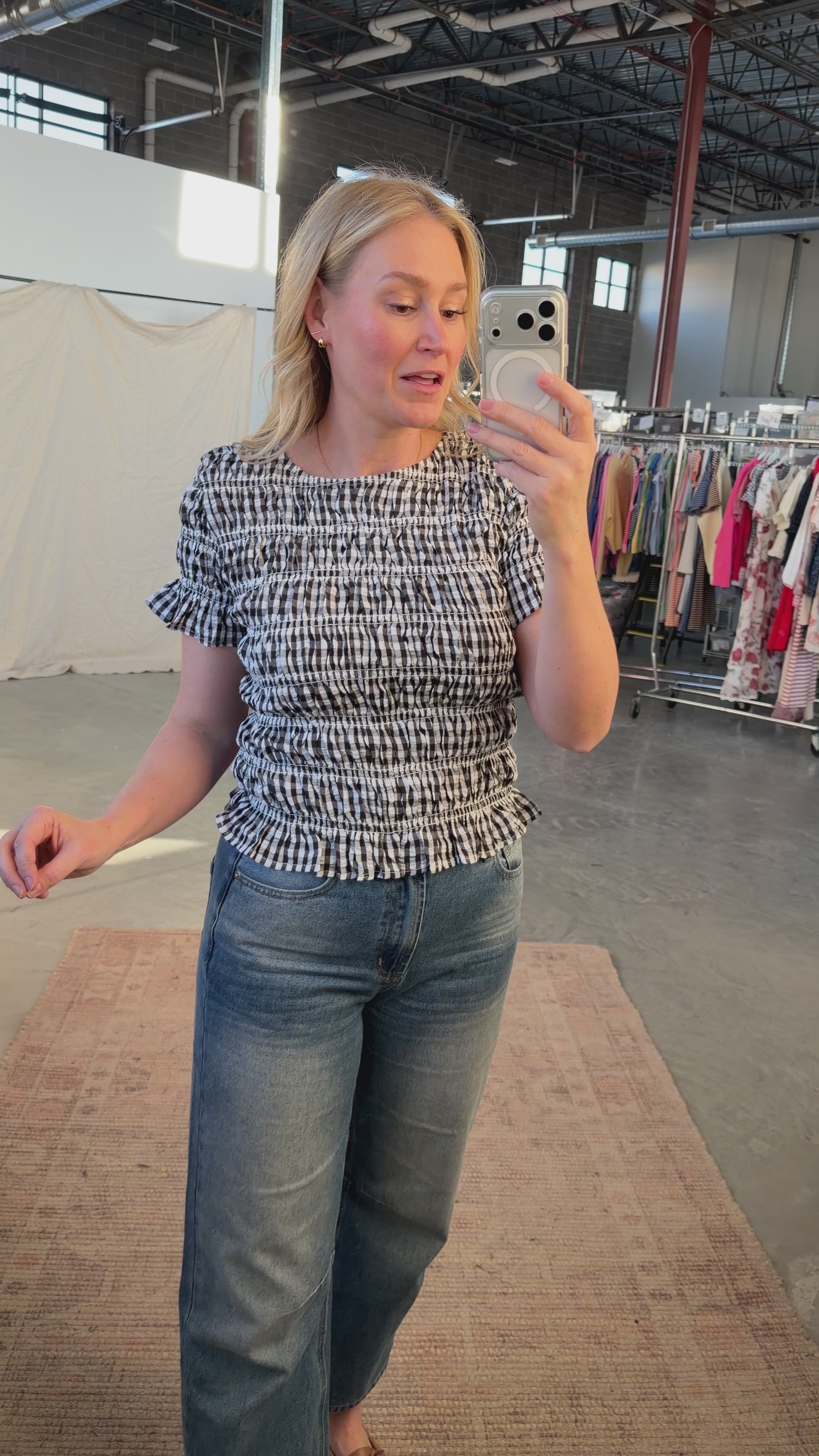 Ruby Smocked Top in Black