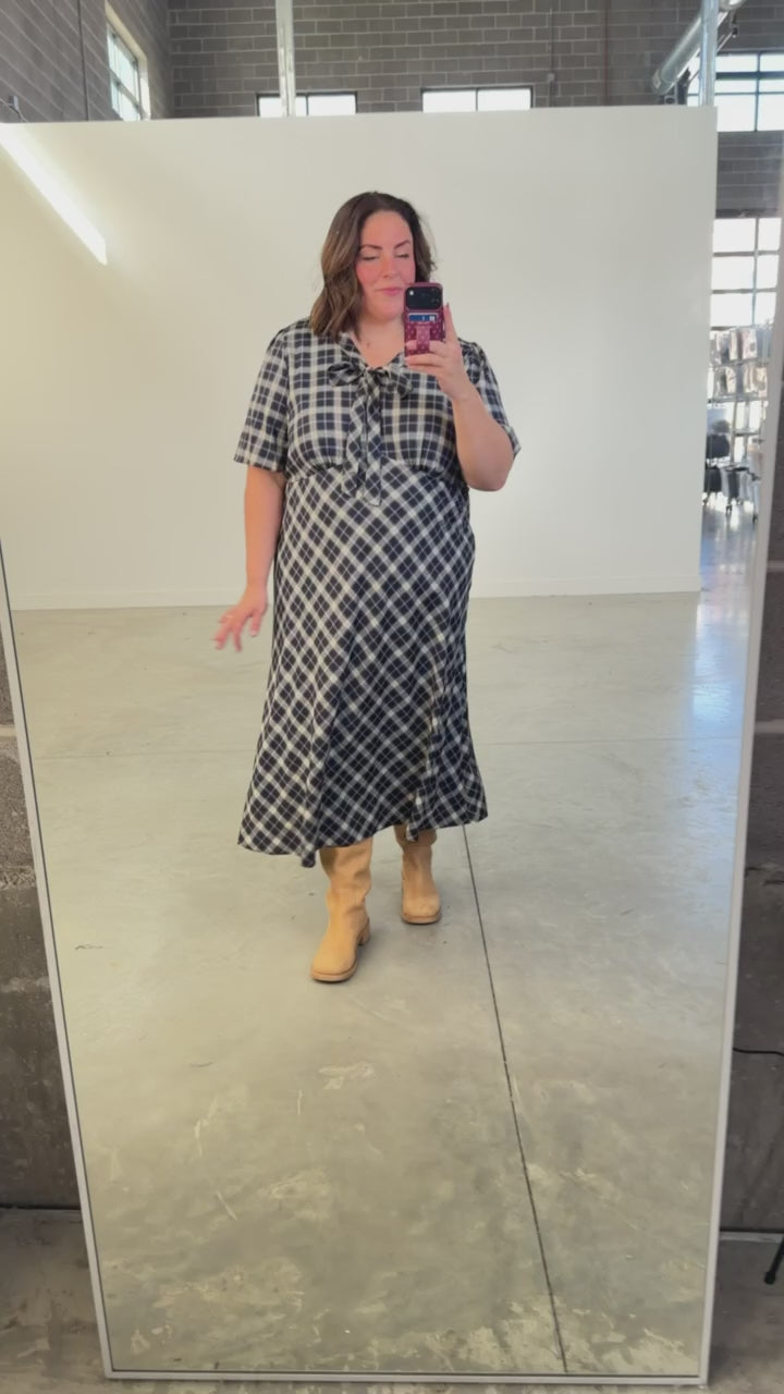 Highland Honey Plaid Midi Dress