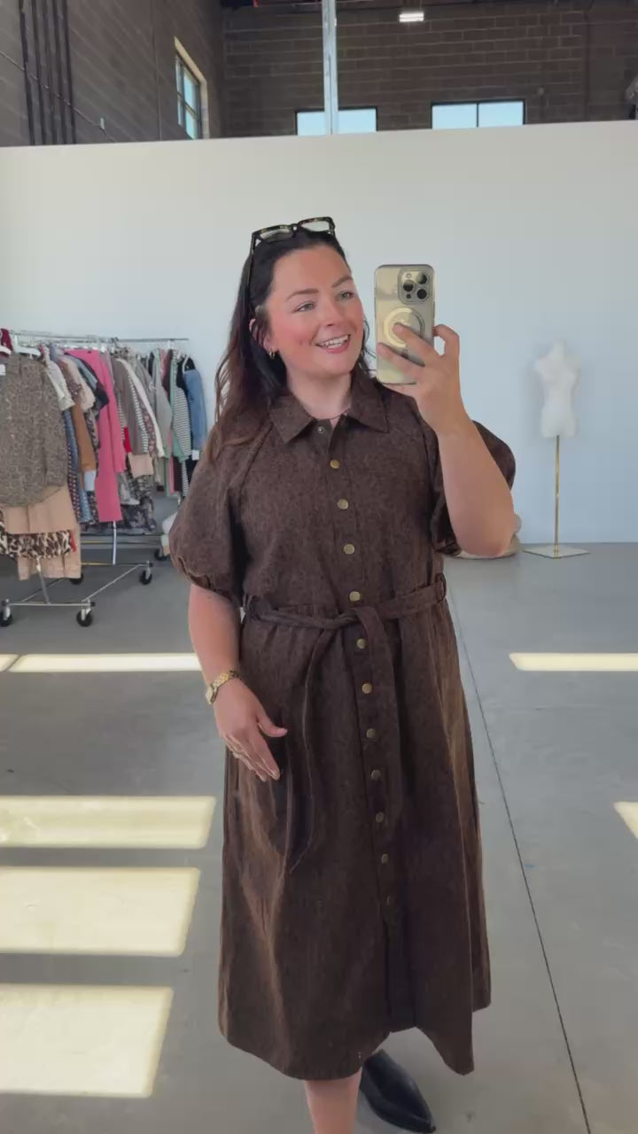 Roxana Leopard Denim Dress