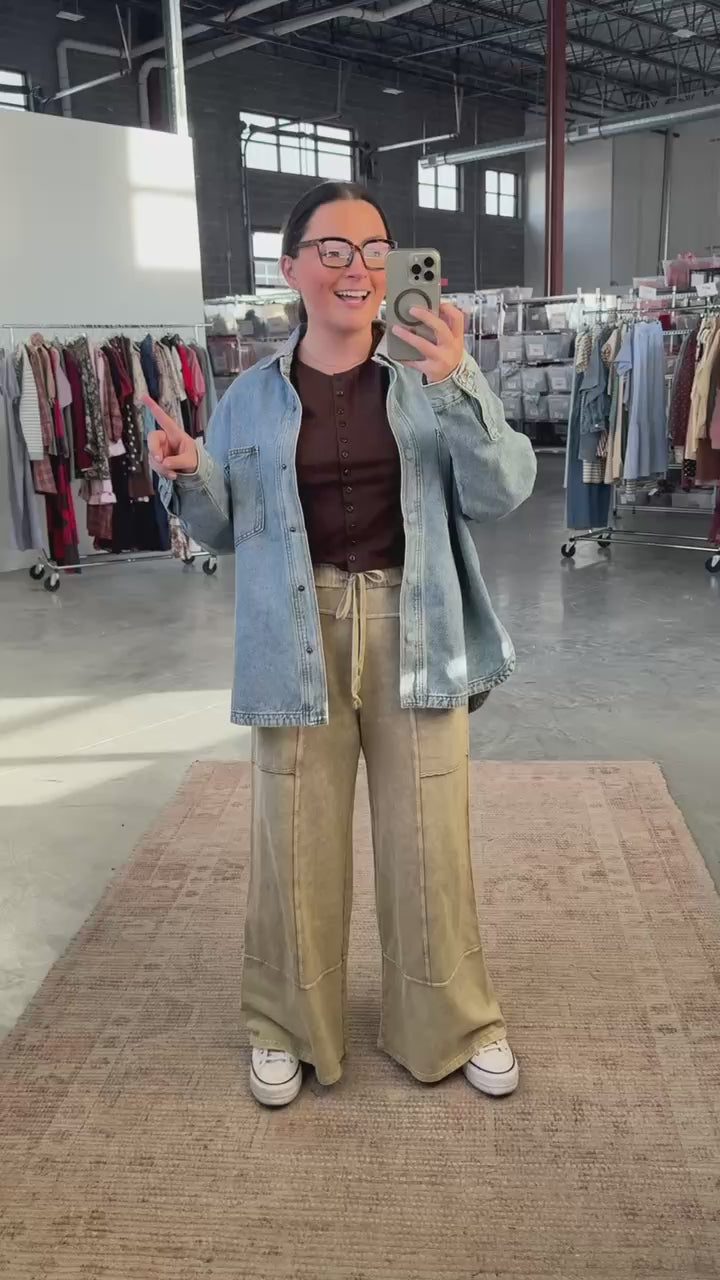 Milo Lounge Pants in Oatmeal Acid Wash