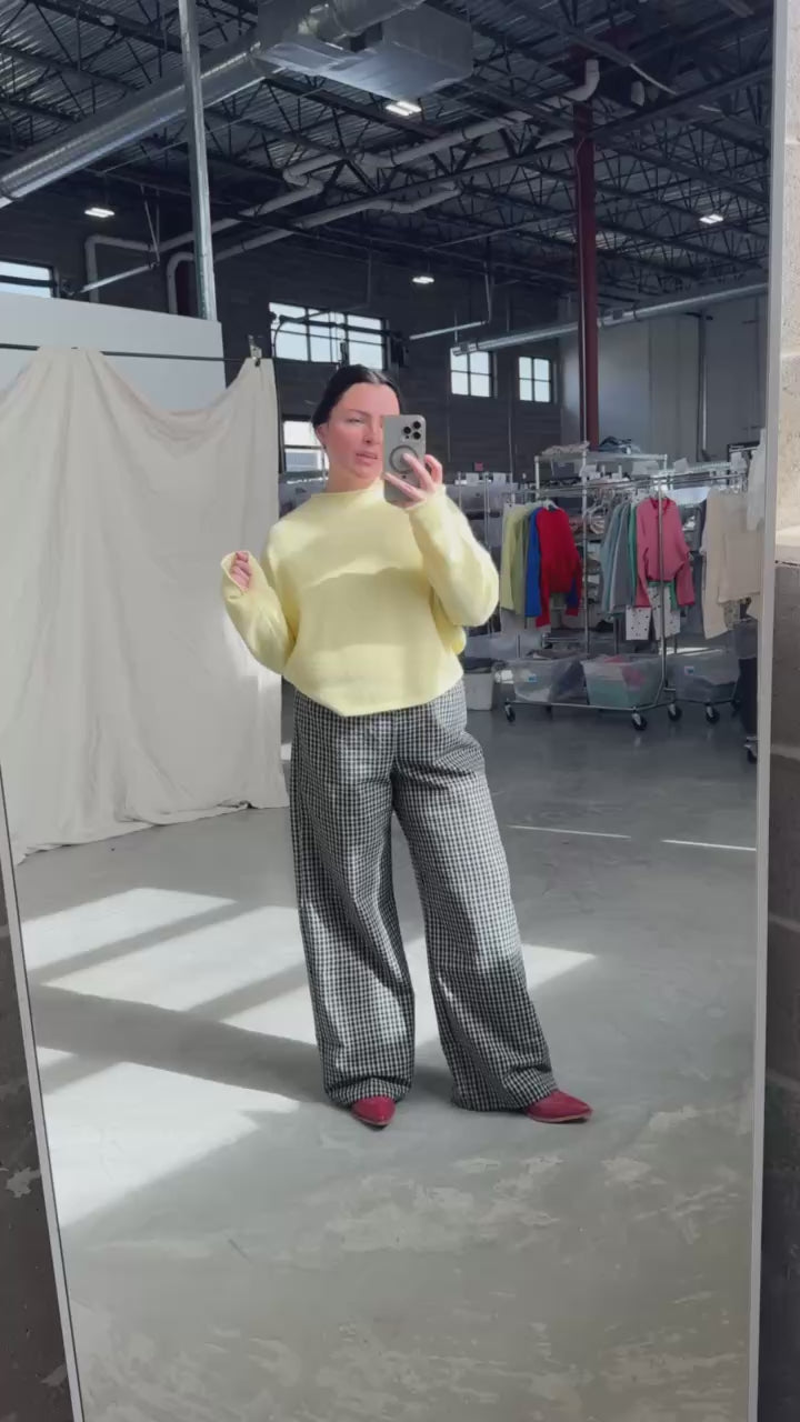 FINAL SALE - Waco Seersucker Checkered Pants in Black