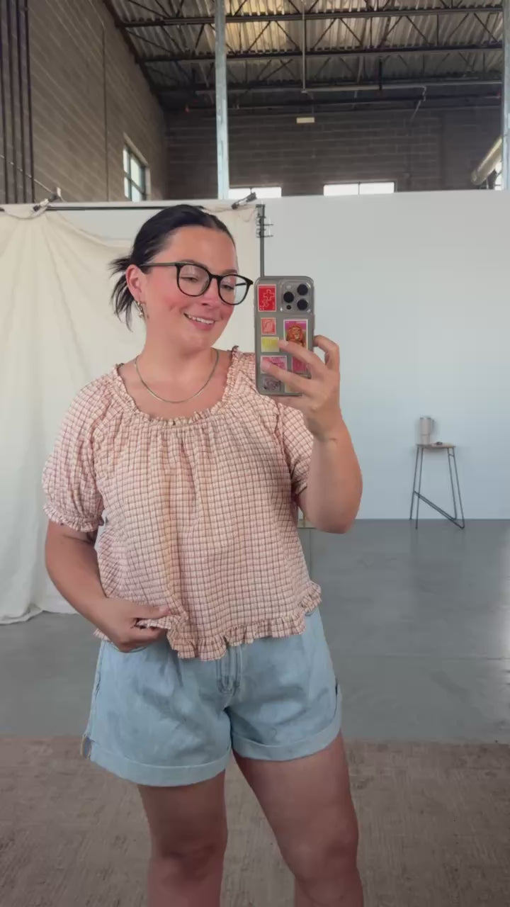 Bonnie Seersucker Plaid Blouse