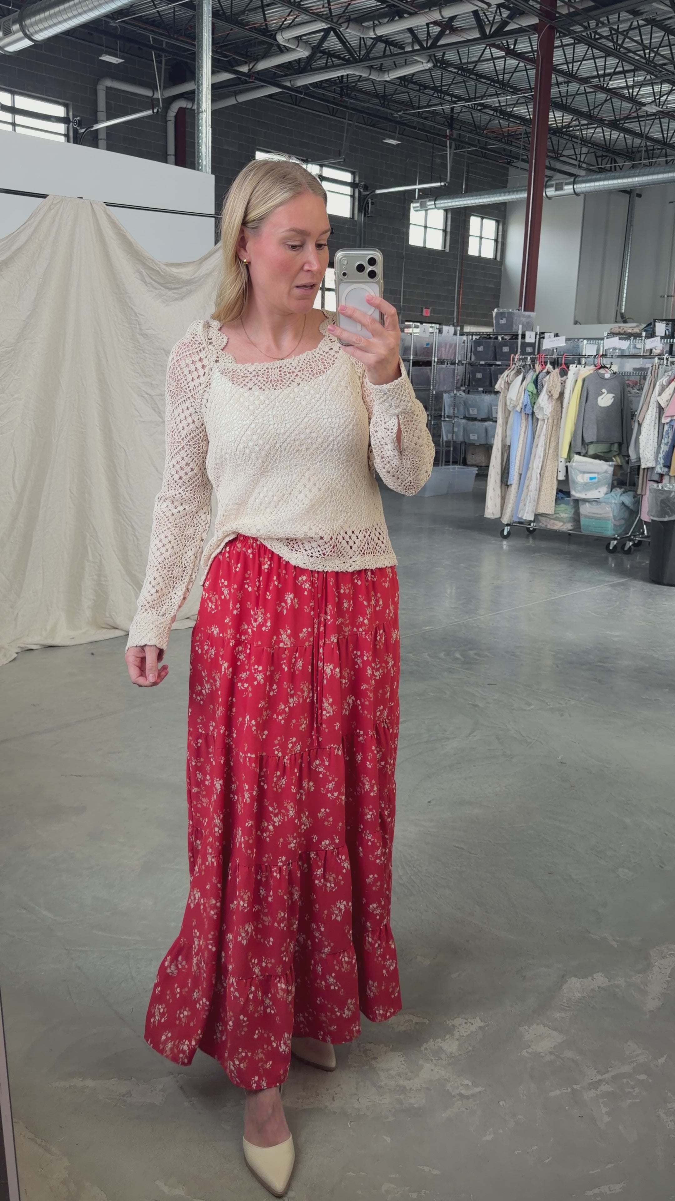 Dahlia Floral Maxi in Red