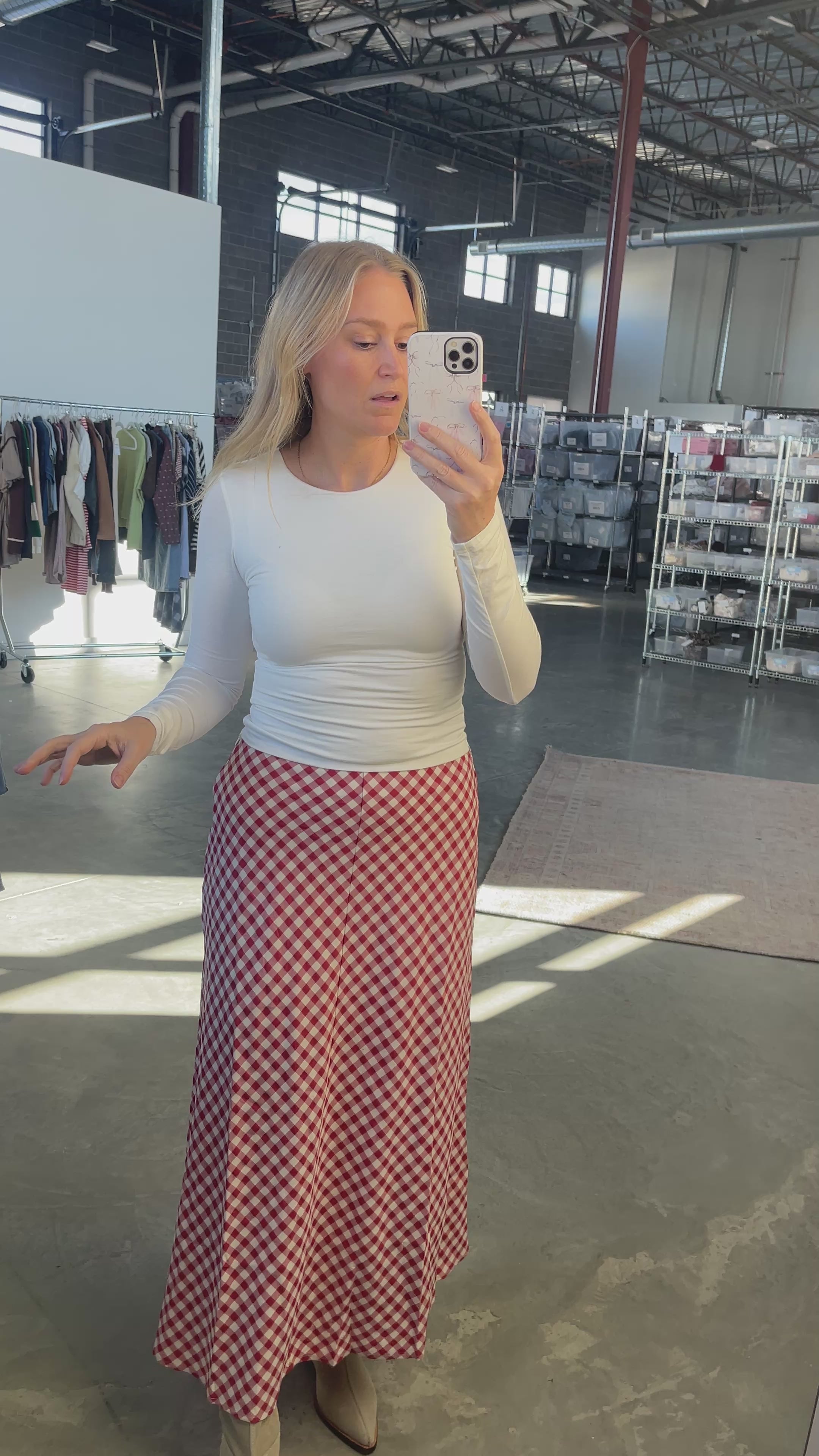 Lyla Gingham Maxi Skirt