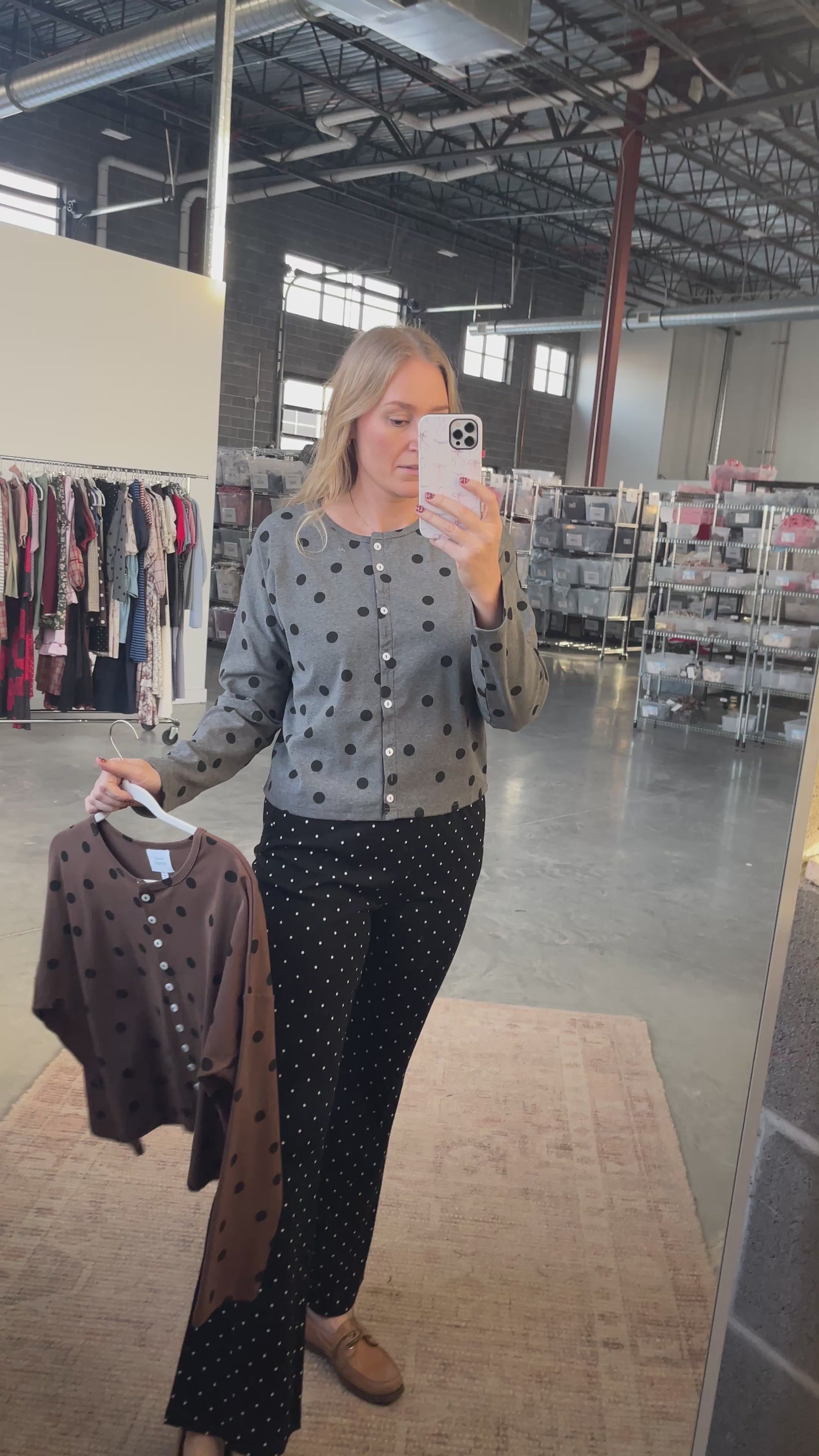 FINAL SALE - Isabel Polkadot Cardigan in Brown