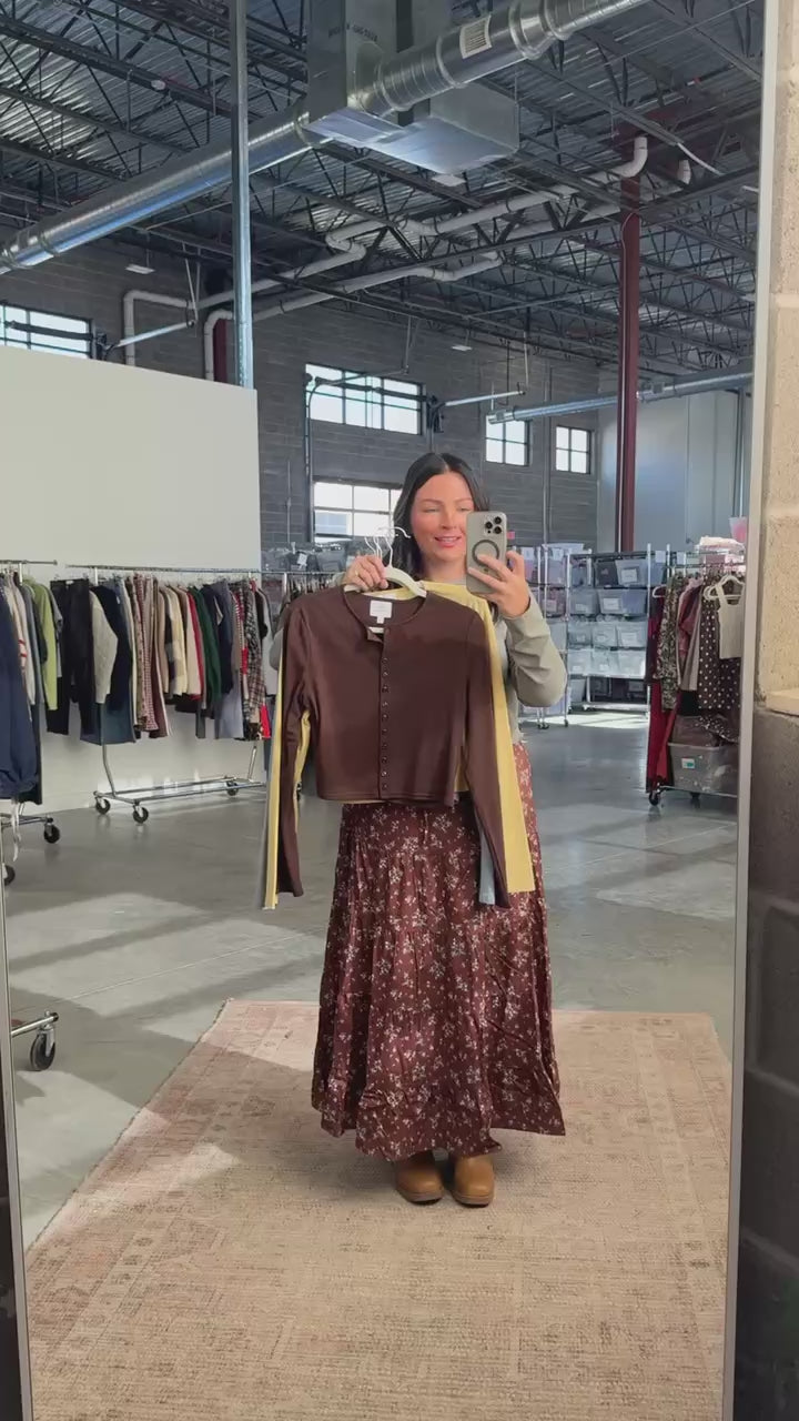 Alyssa Button Down Top in Chocolate