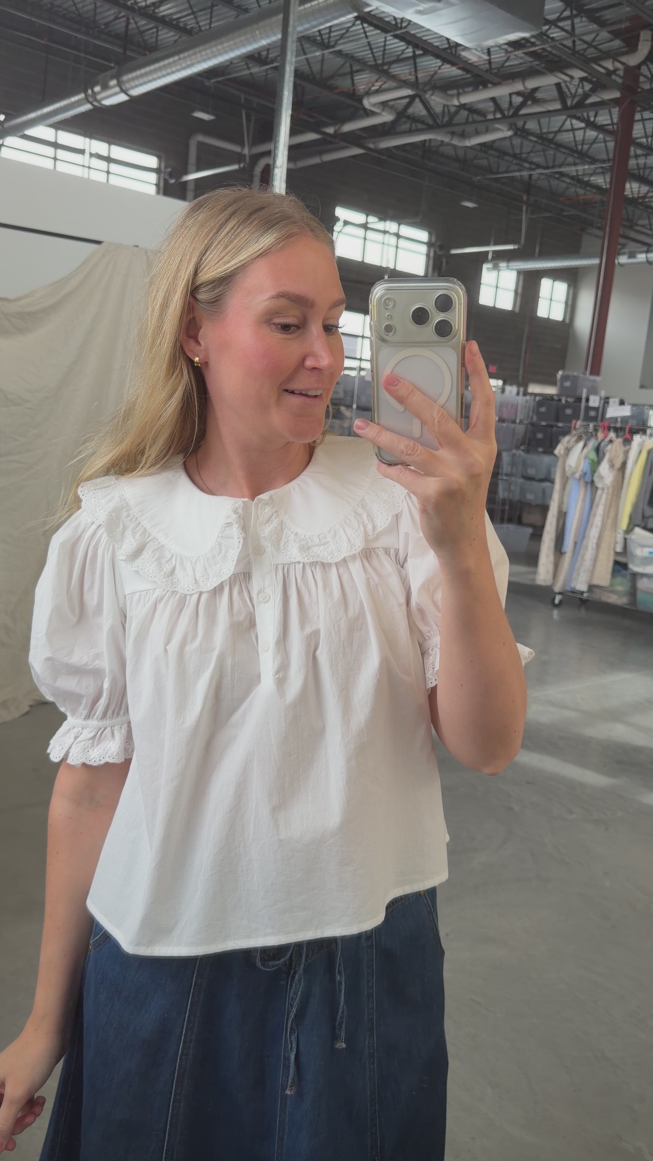 Connie Collared Short Sleeve Blouse