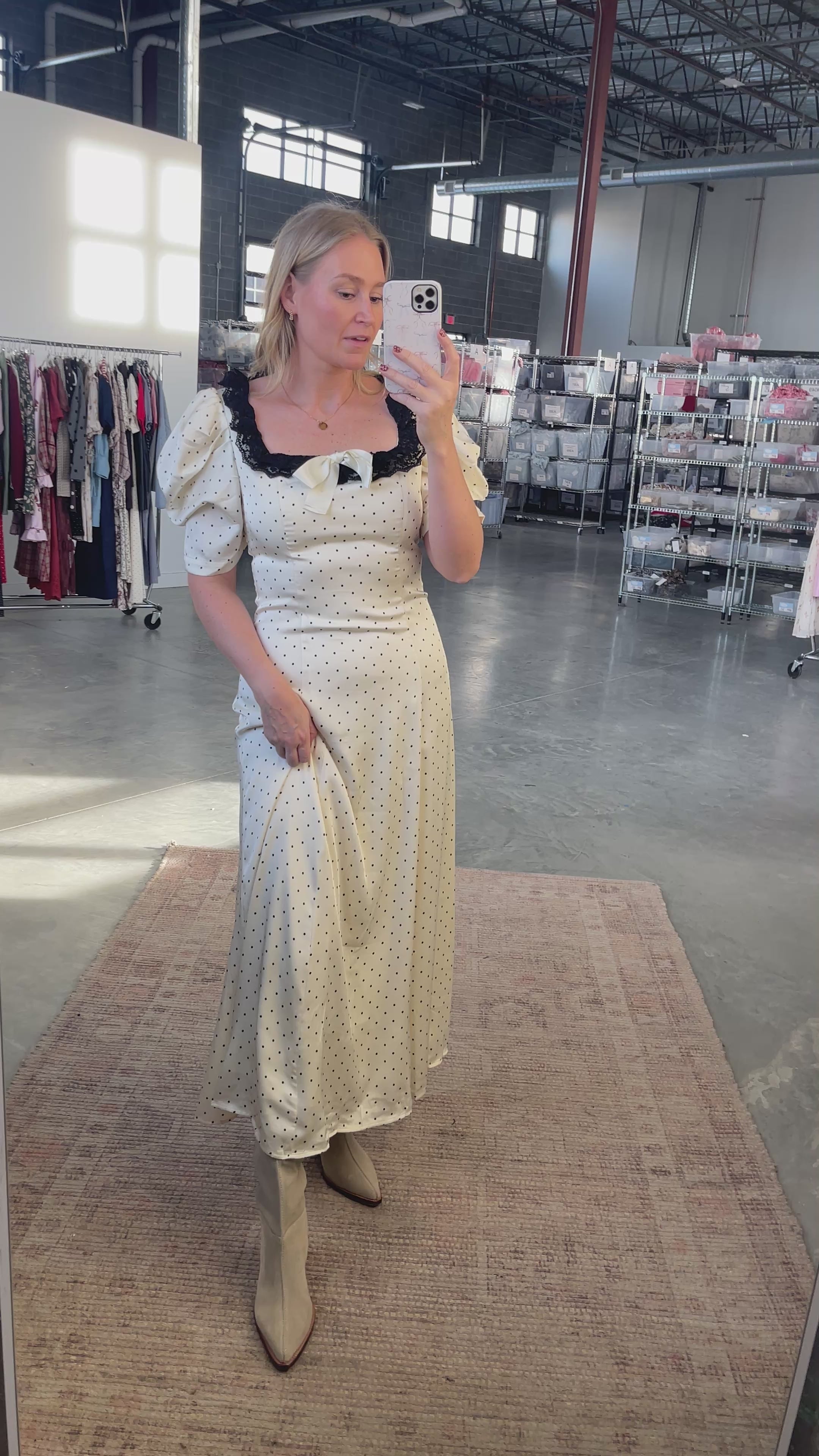 FINAL SALE - Oh My Darling Lace Polkadot Dress