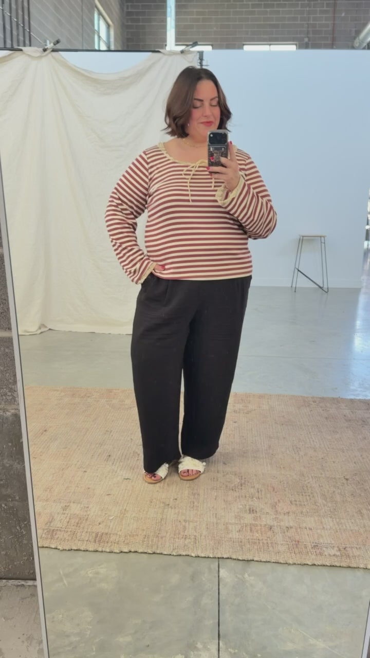 FINAL SALE - Sailor Stripe Long Sleeve in Black