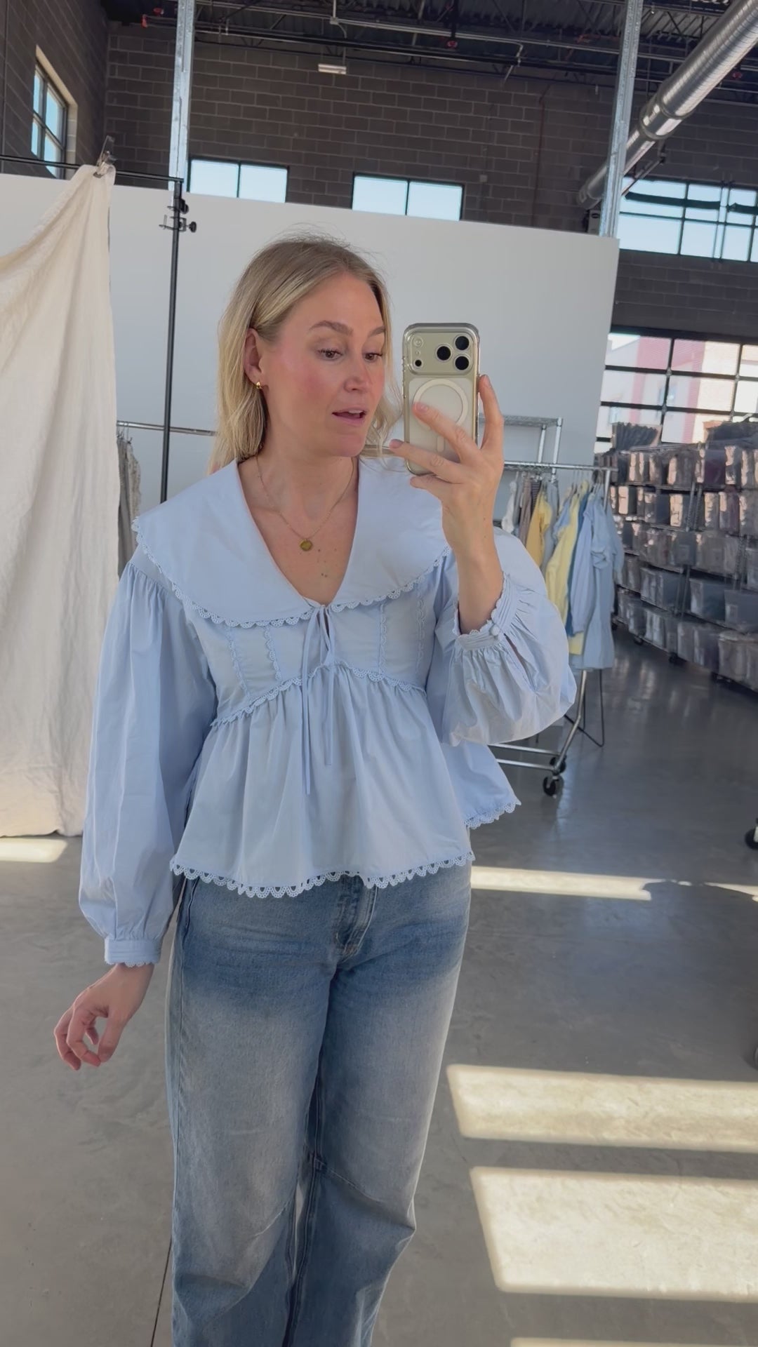 FINAL SALE - Audrey Cotton Poplin Blouse