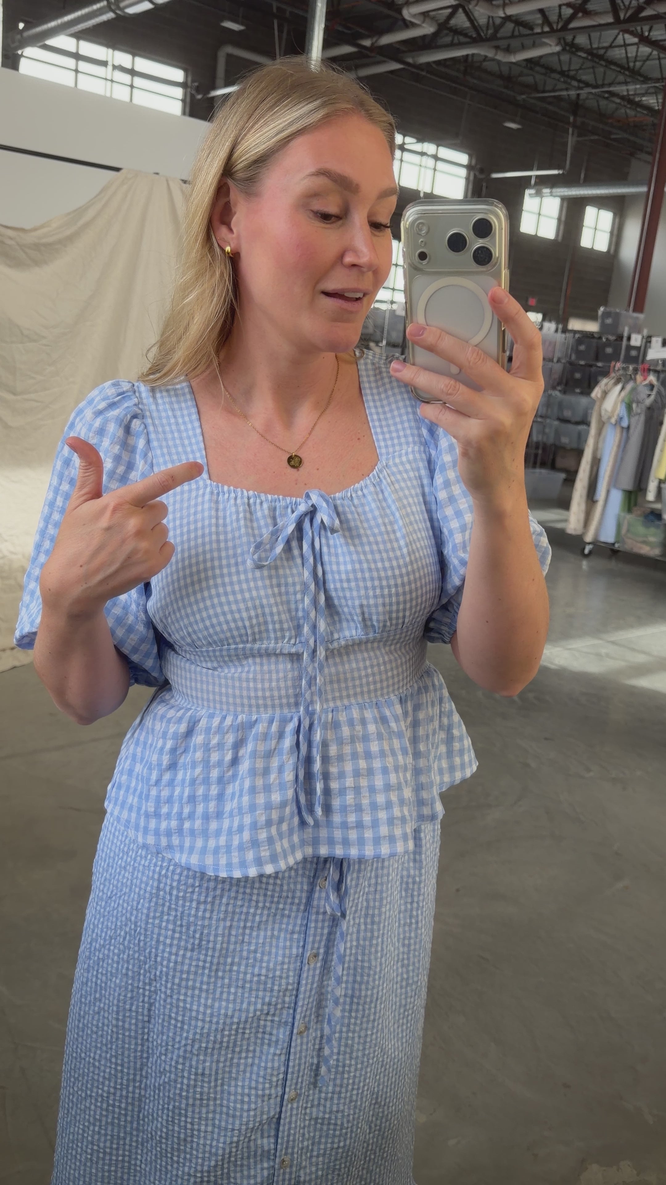 Bluebell Gingham Peplum