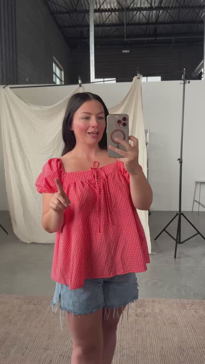 Berries & Cream Gingham Blouse