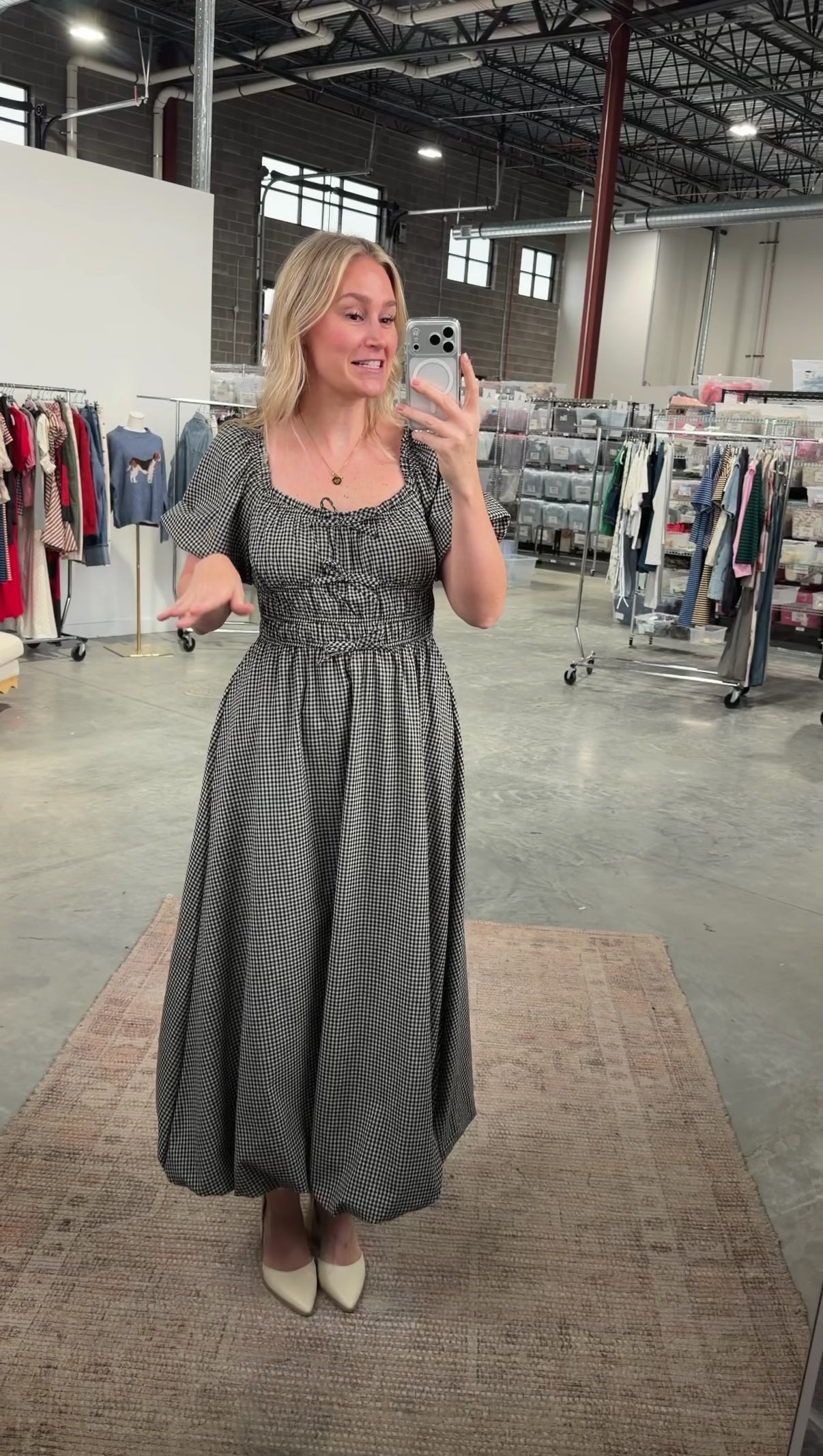Blackberry Gingham Maxi