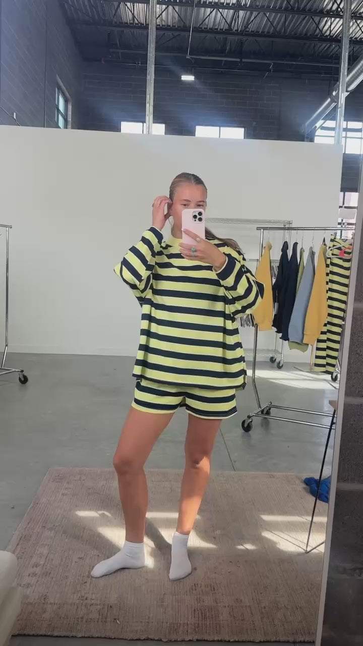 Lemon Fizz Stripe Shorts