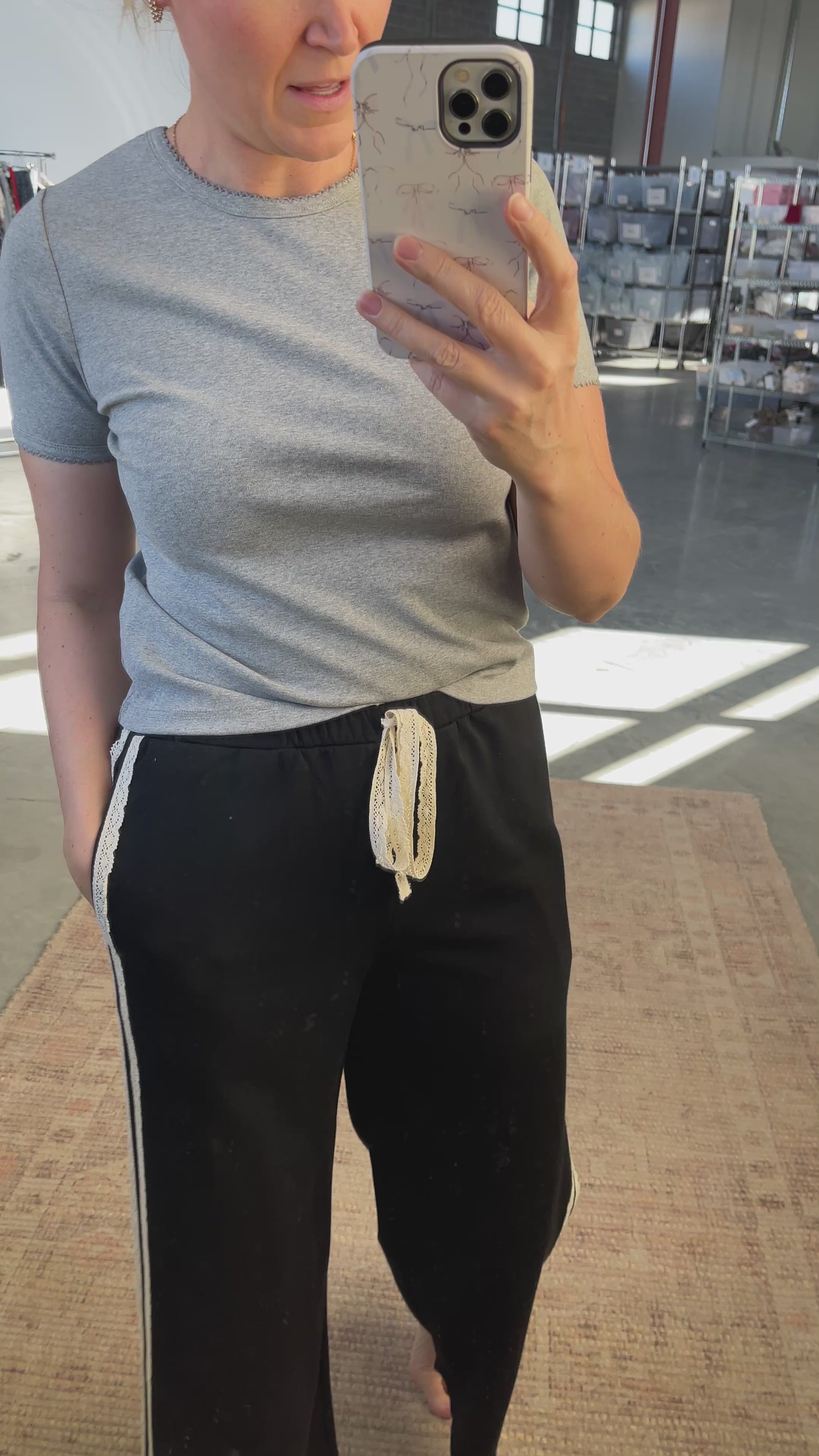 Lacy Days Sweatpants in Black