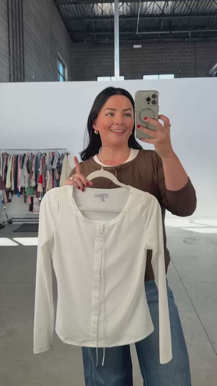 FINAL SALE - Lacey Top in Brown