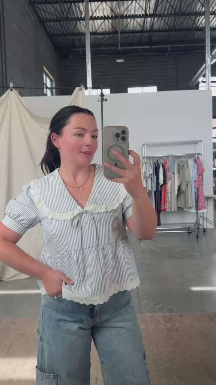 Stripe Sailor Top in Blue