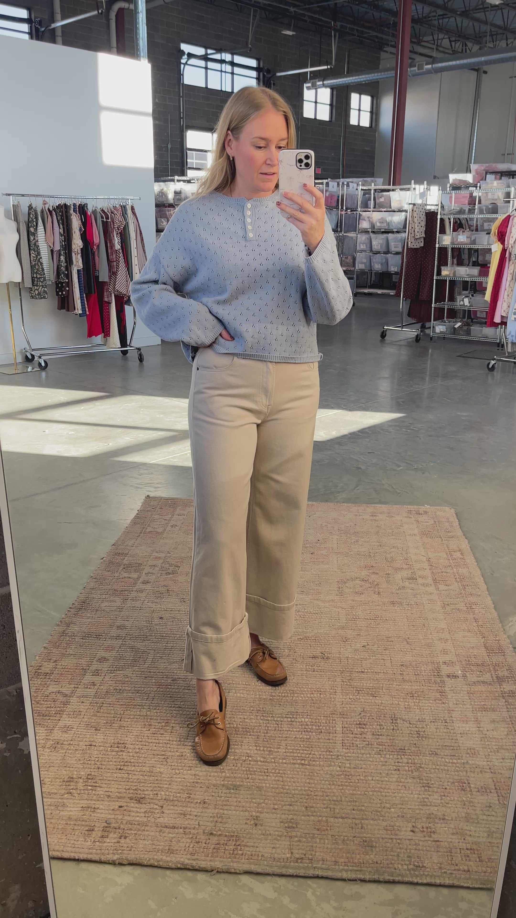 Hailey Cuffed Pants in Cream