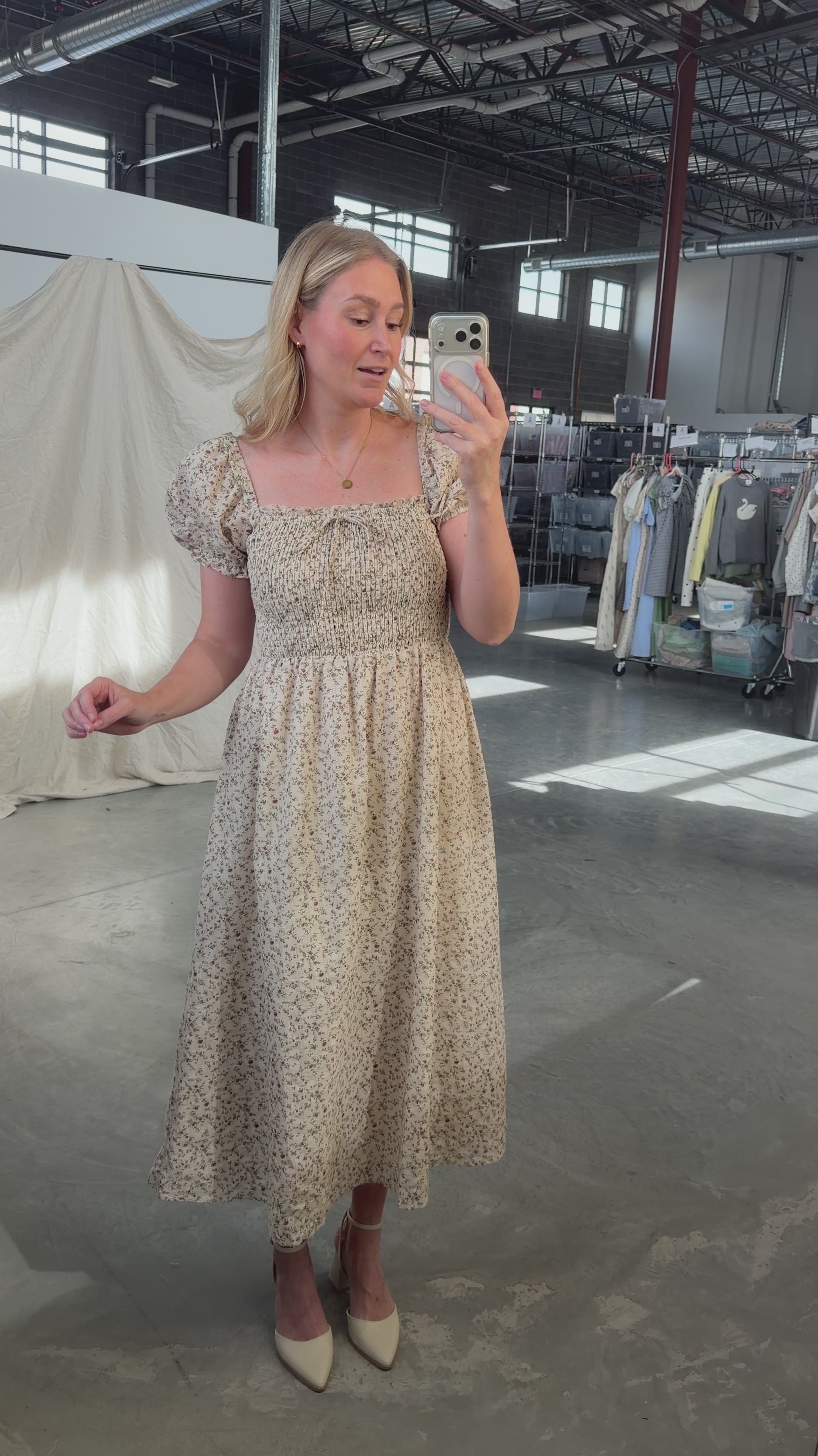 The Brigitte Floral Ivory Midi