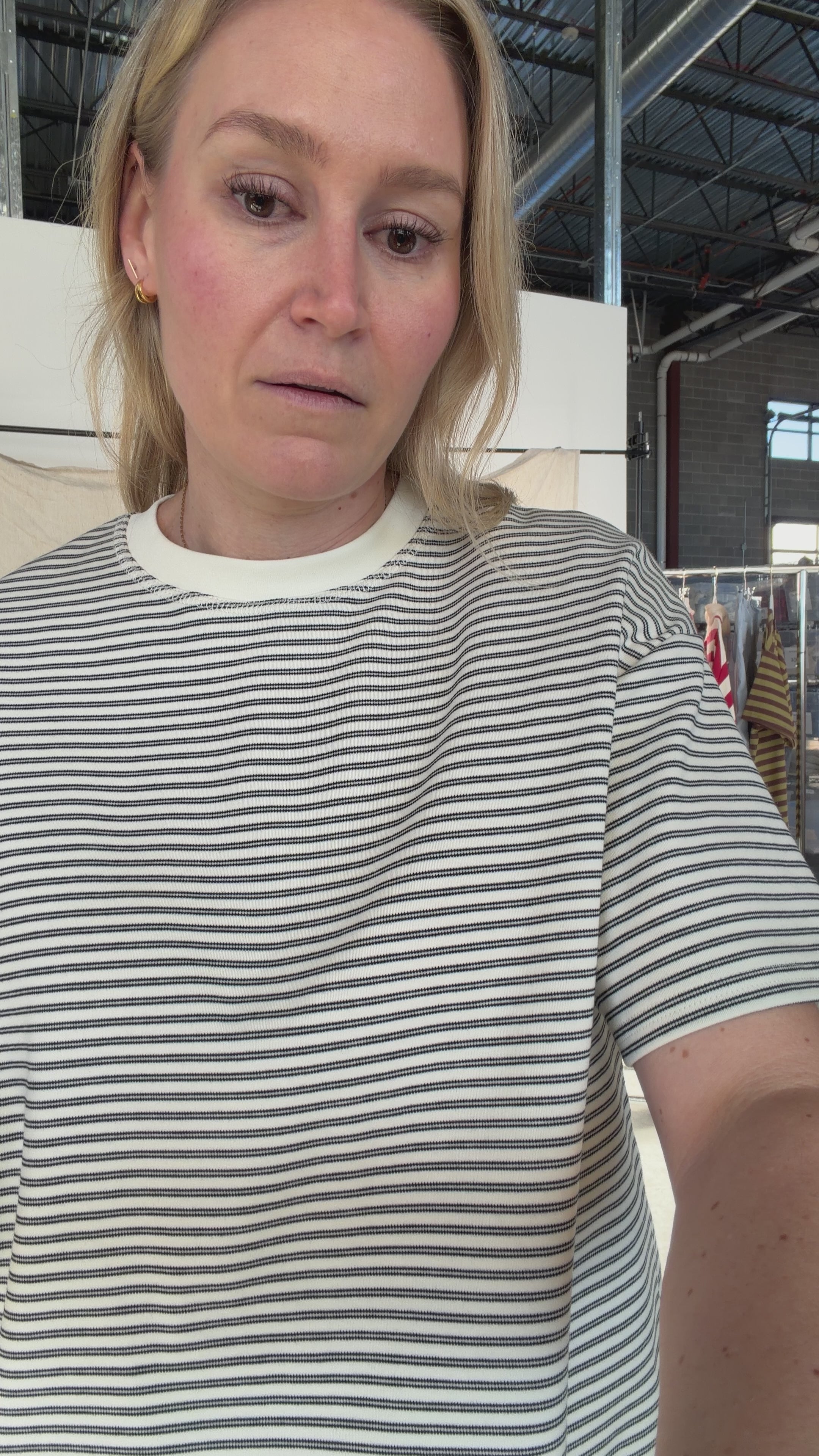 Billie Stripe Tee in Ivory