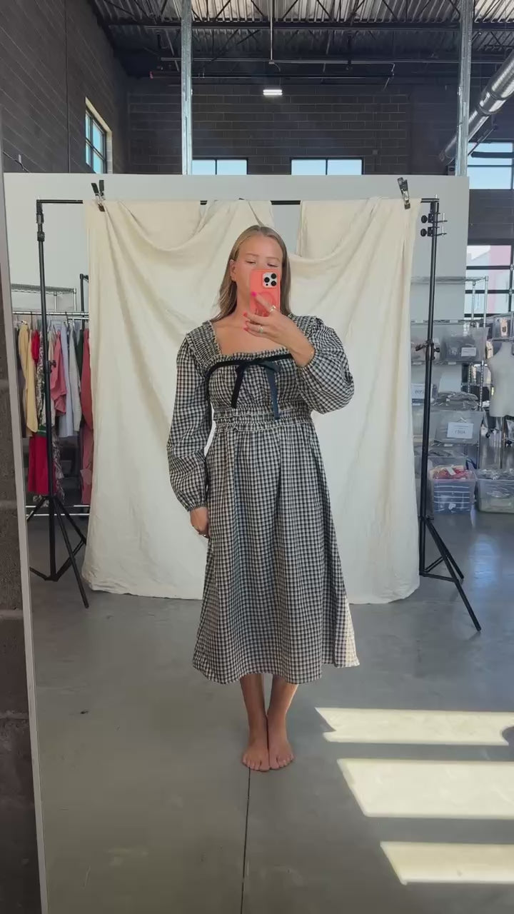 Plaid Dress in Navy