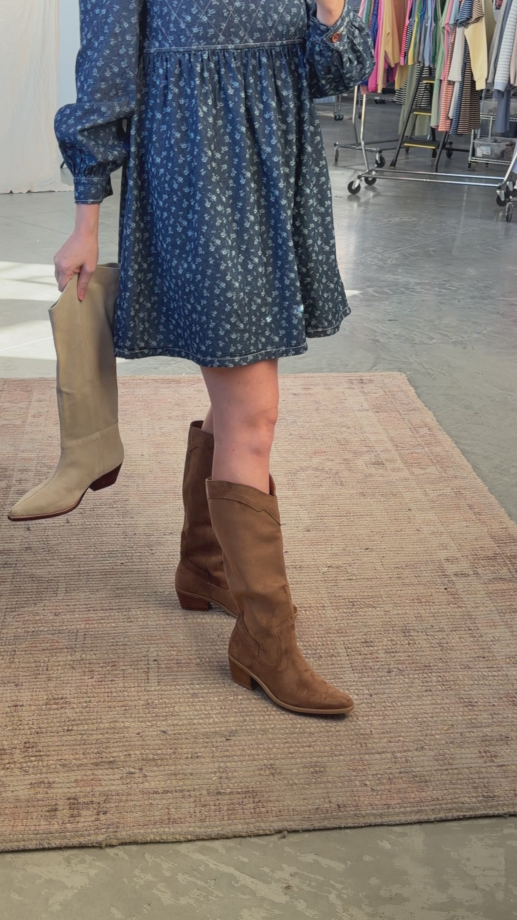 Juliette Suede Boots in Brown
