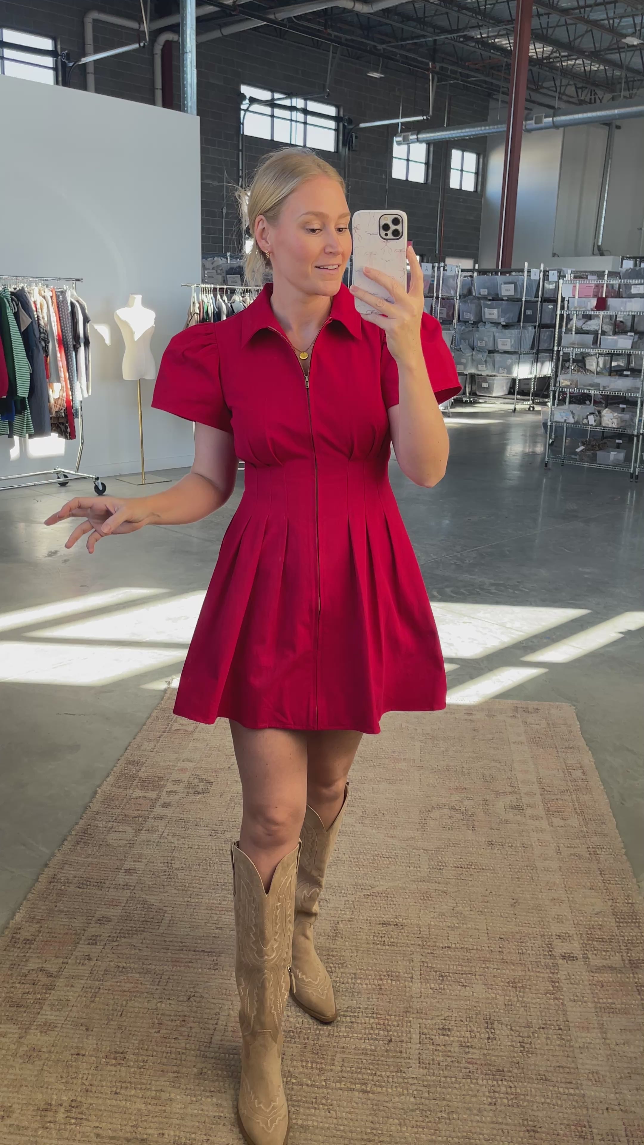 FINAL SALE - Crimson Zip Front Mini