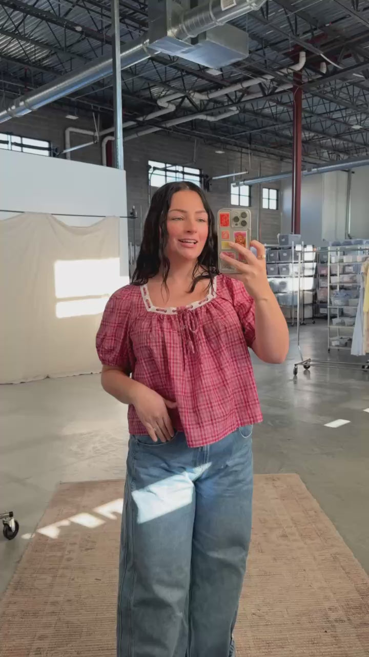 Lila Plaid Blouse