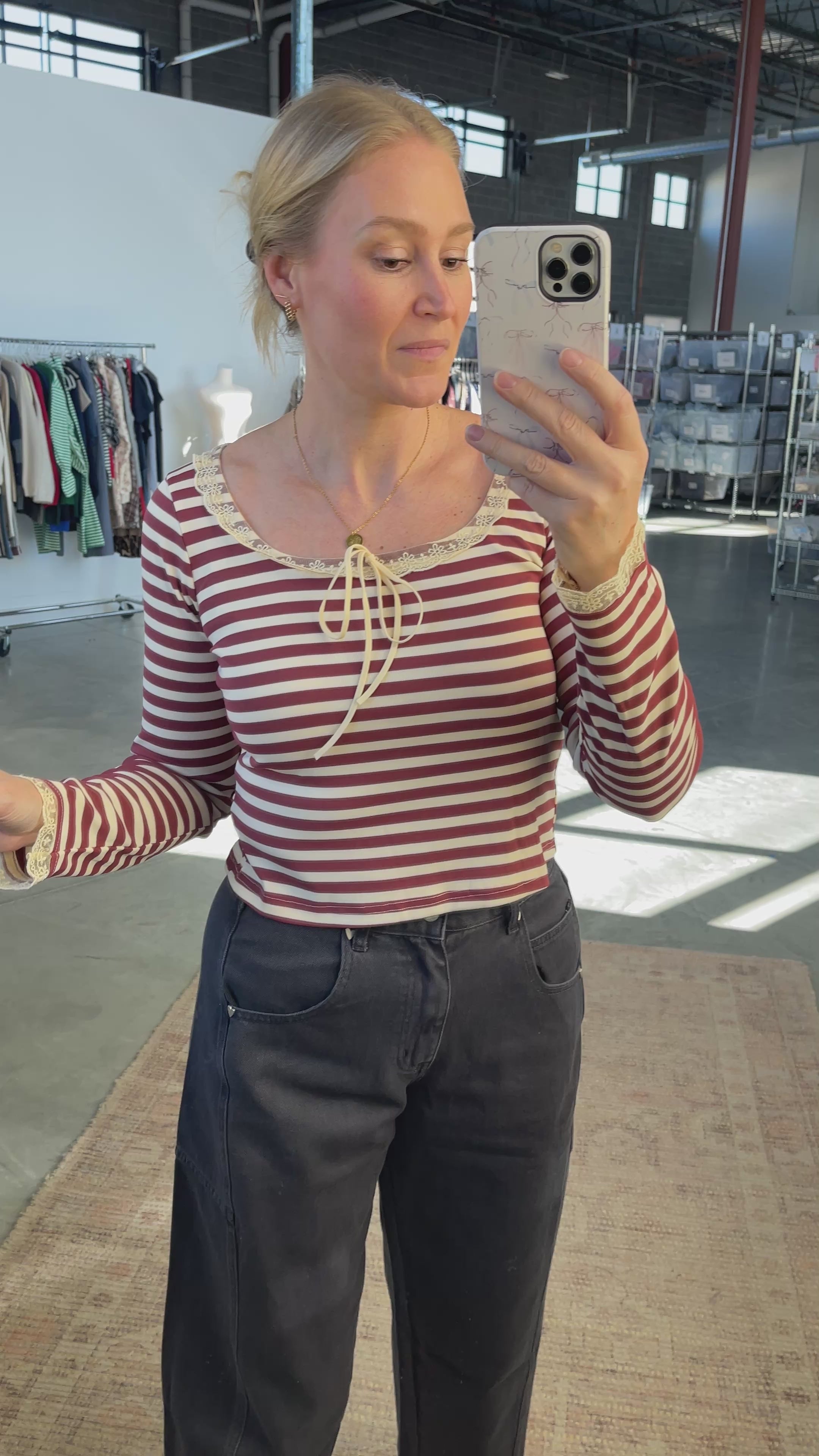 FINAL SALE - Sailor Stripe Long Sleeve in Black