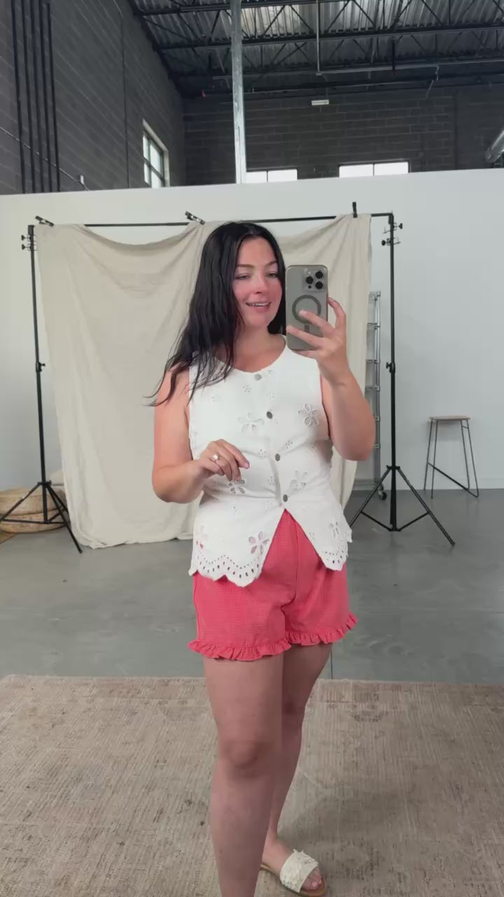 Greta Denim Eyelet Vest