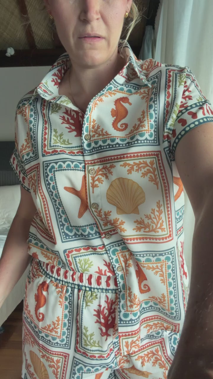 FINAL SALE - Under The Sea Button Down Top