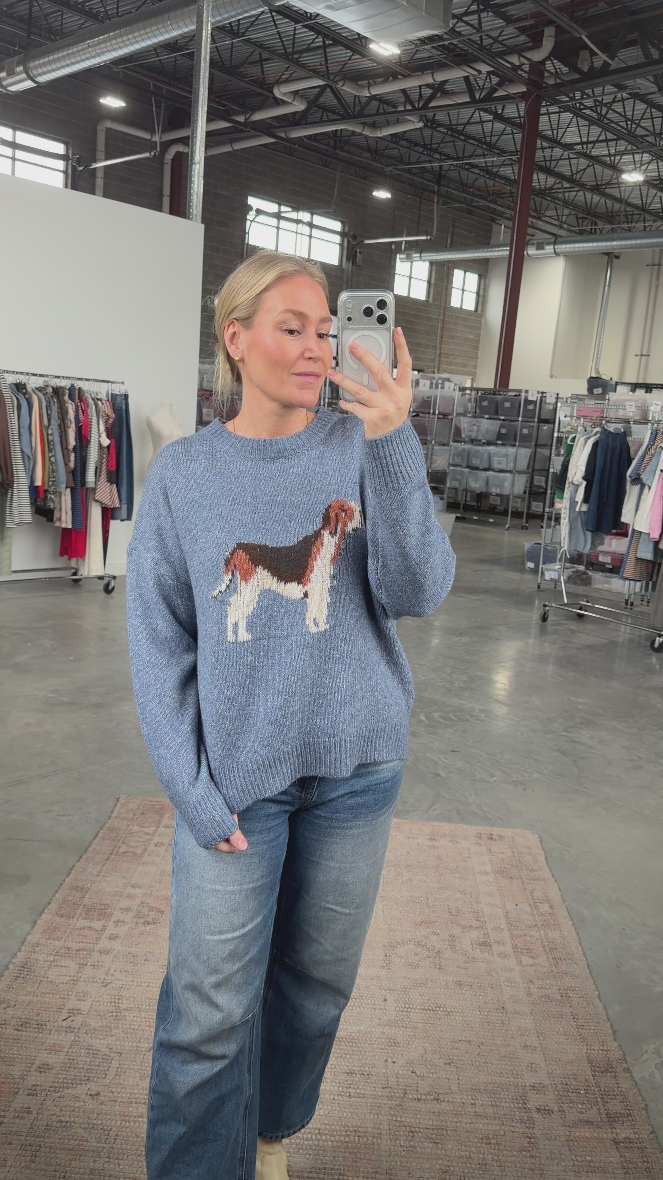 FINAL SALE - Hound Knit Sweater in Grey