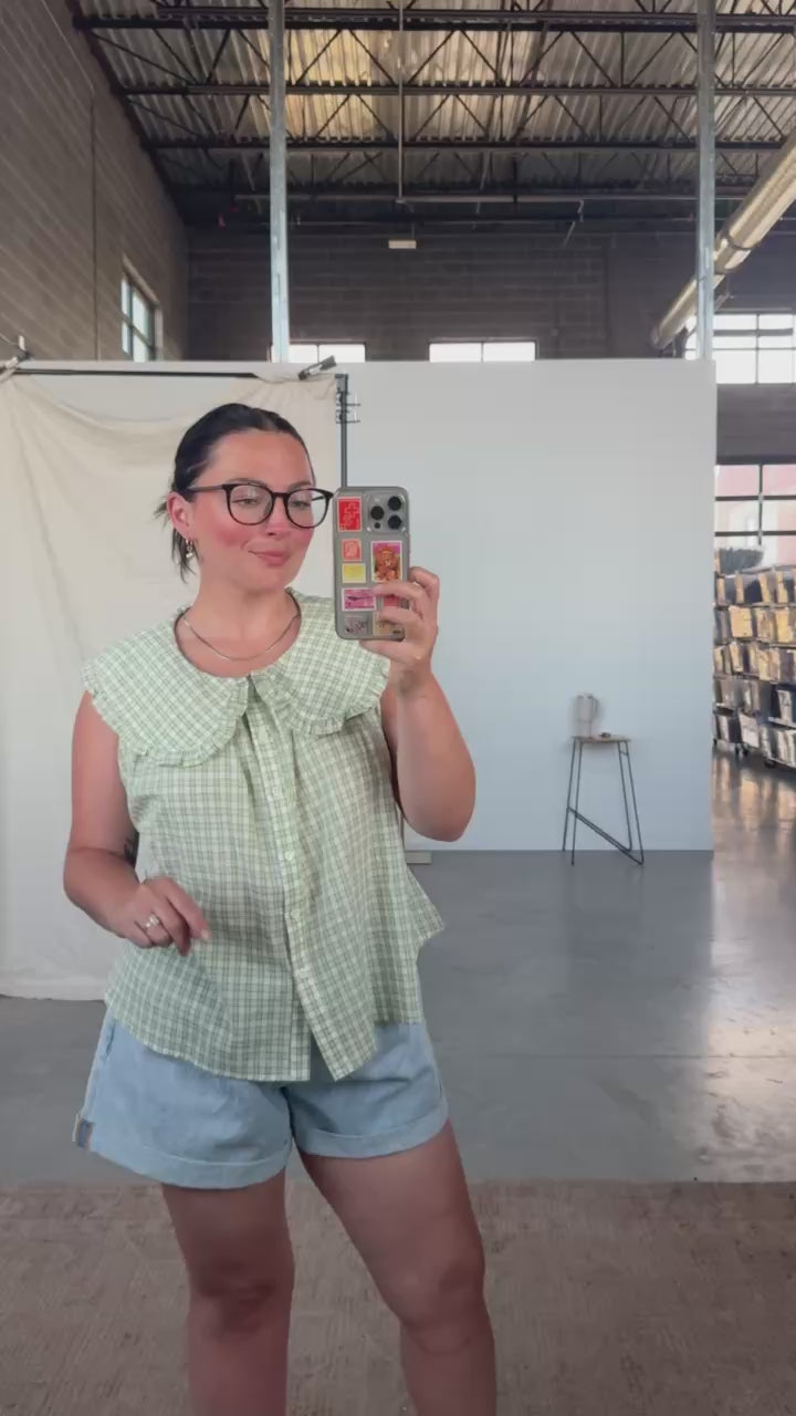 Eloise Plaid Tank with Collar