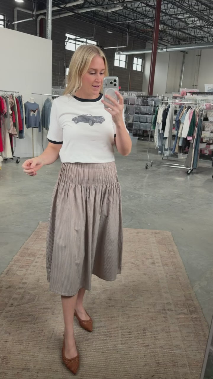 Ella Pinstripe Skirt