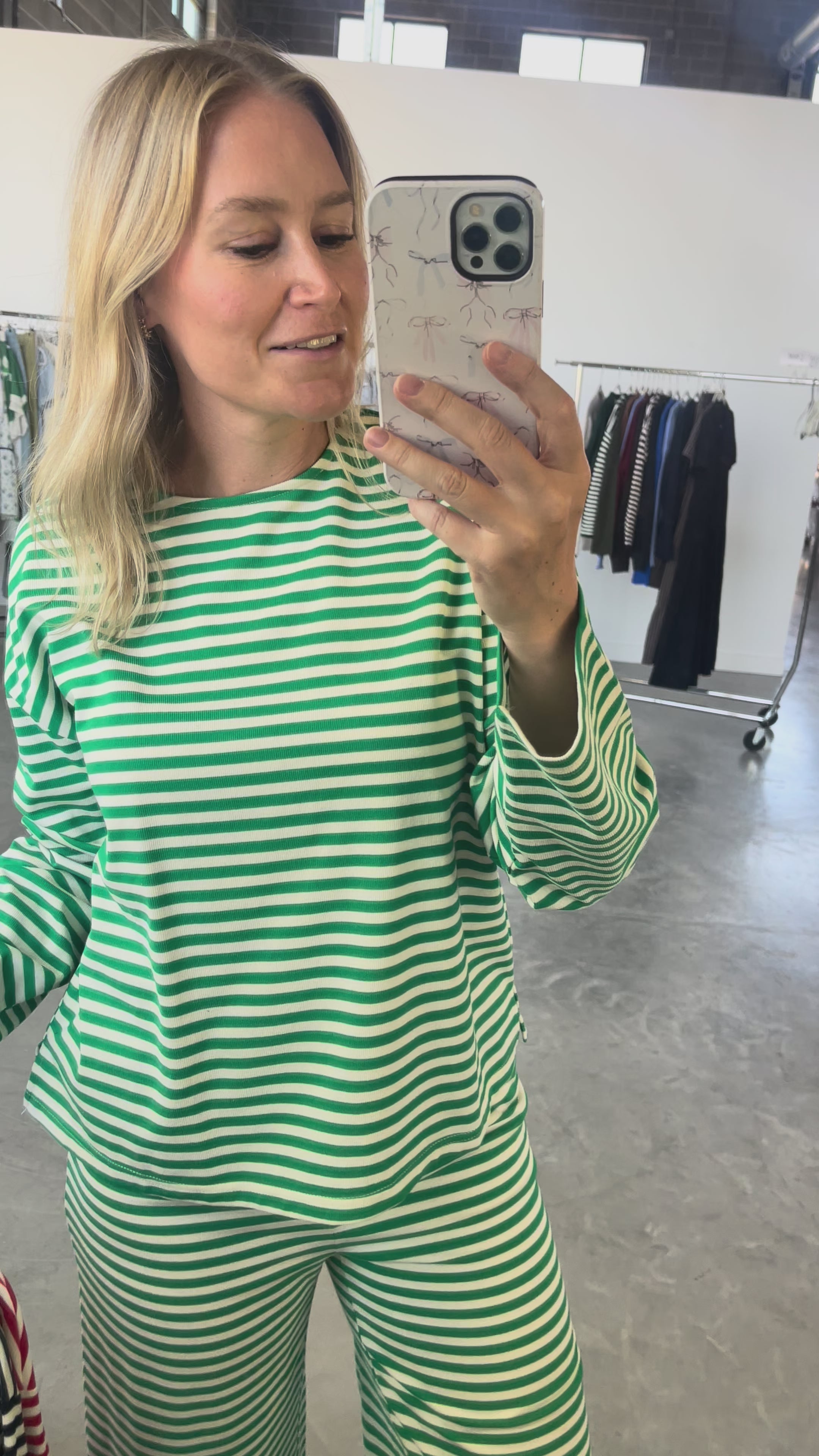Lauren Stripe Long Sleeve in Red