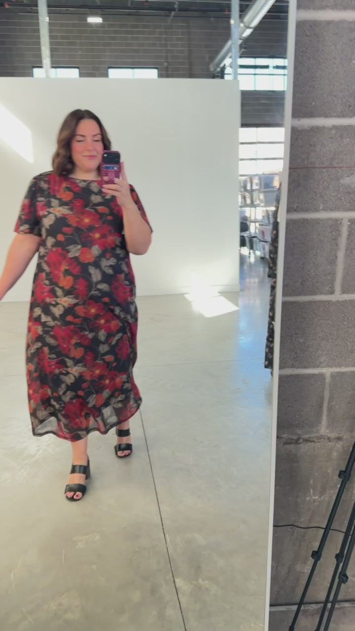 Sookie Black Mesh Floral Dress