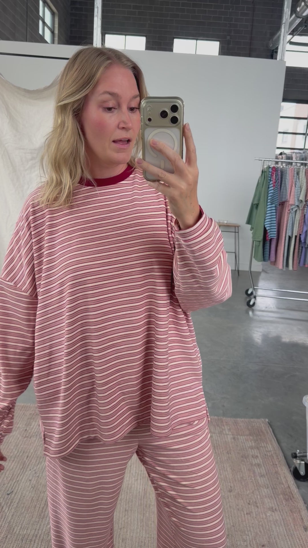 Cameron Fleece Stripe Pullover