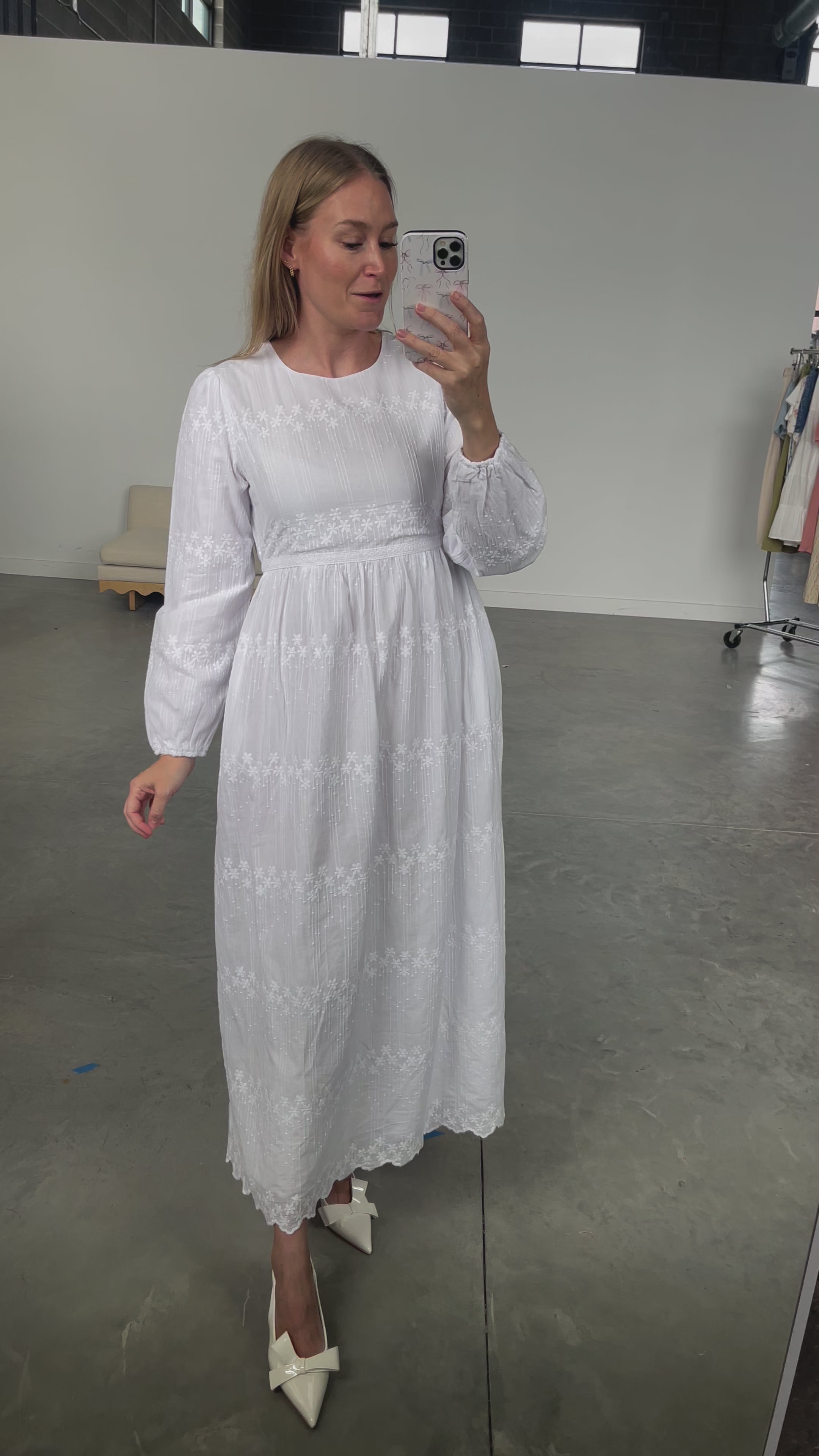 The White Embroidered Cotton Maxi