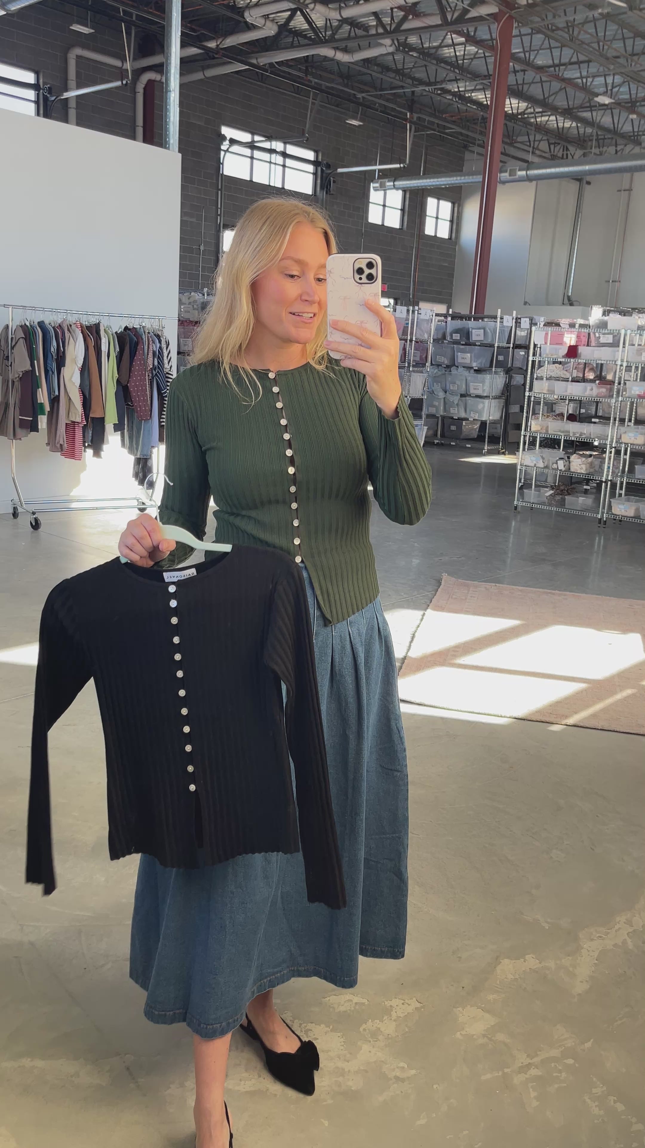 FINAL SALE - Indy Ribbed Cardigan in Forest Green