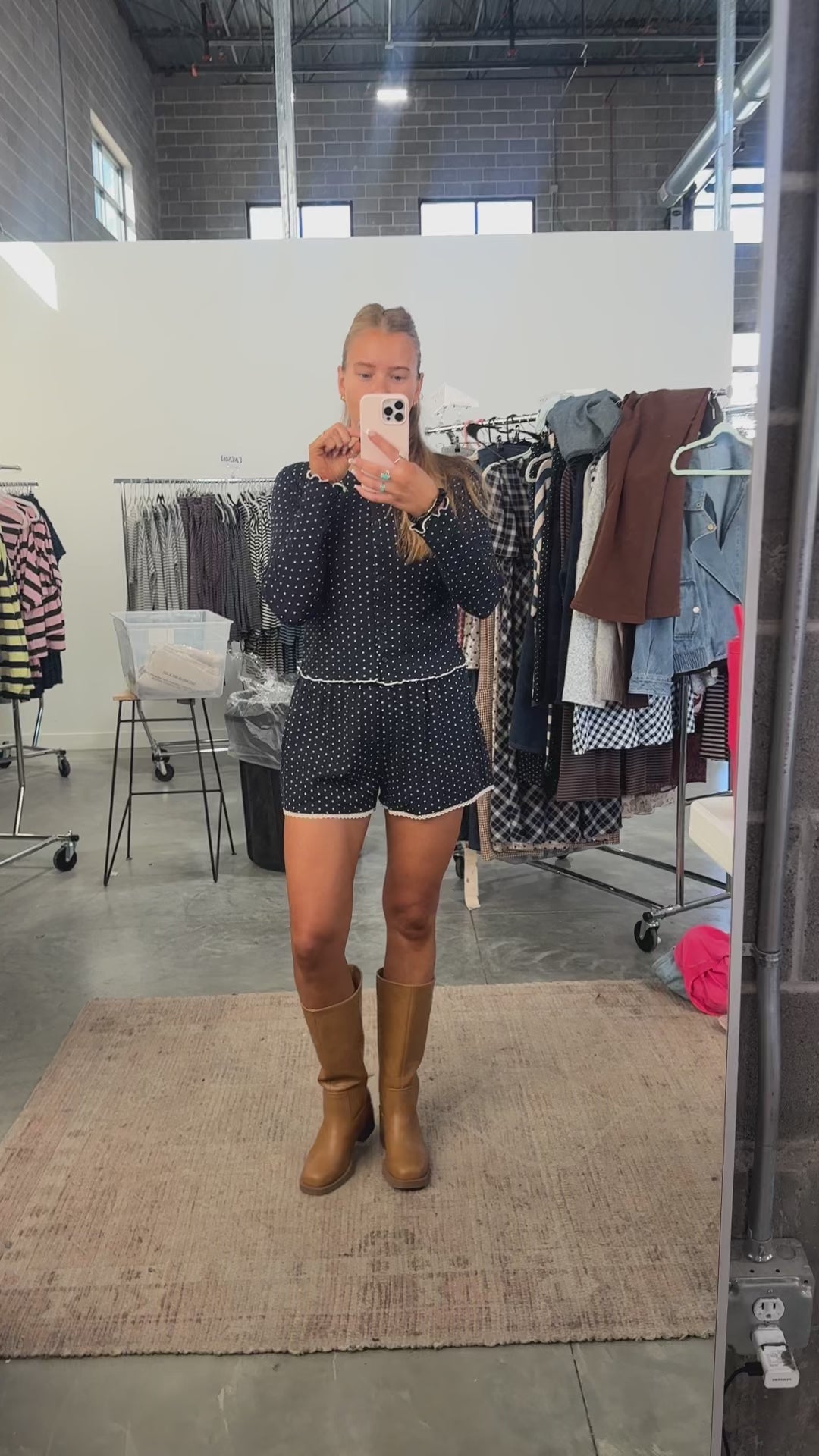 Darcy Dot Shorts in Navy