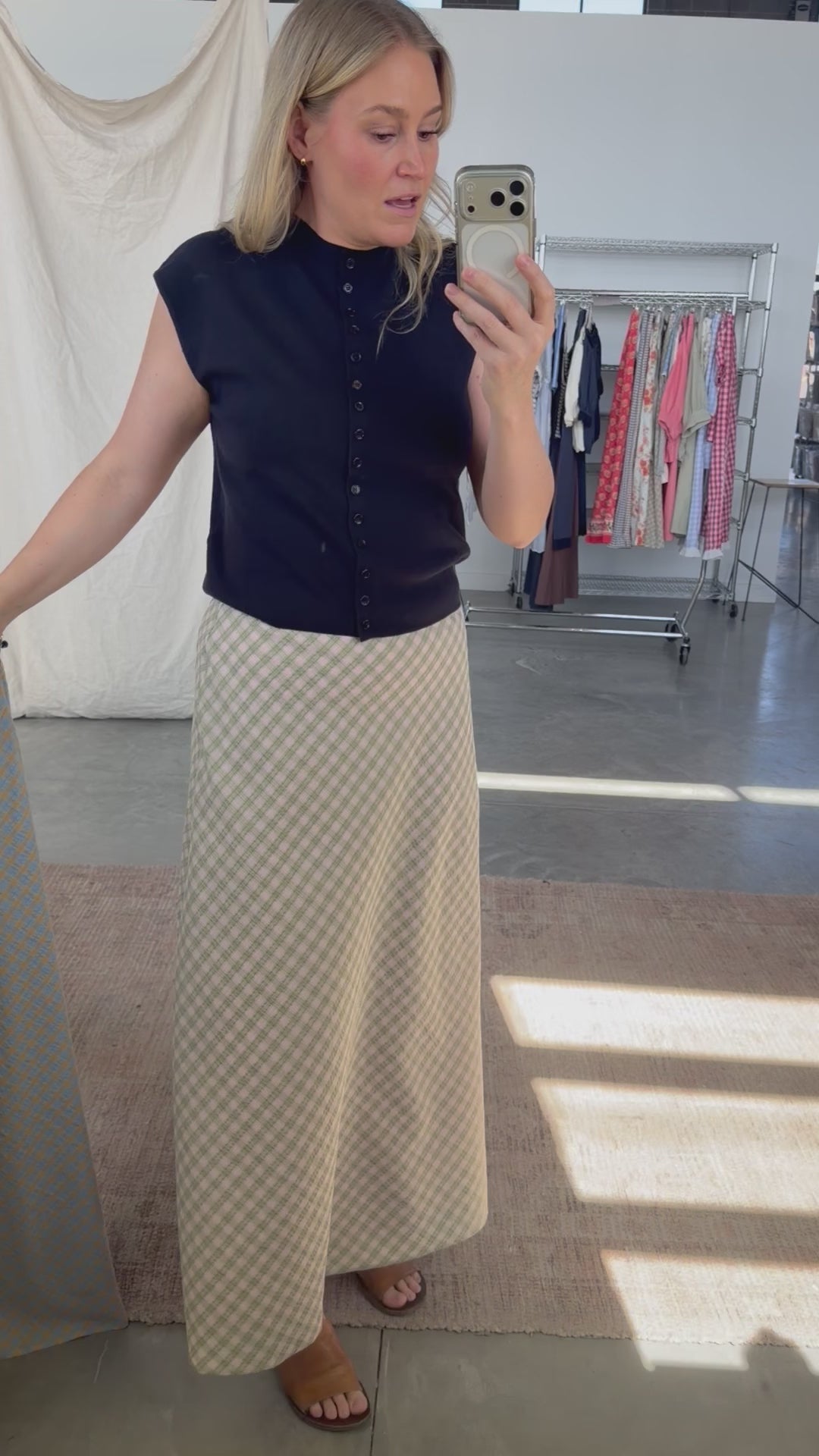 Adelaide Plaid Skirt in Blue