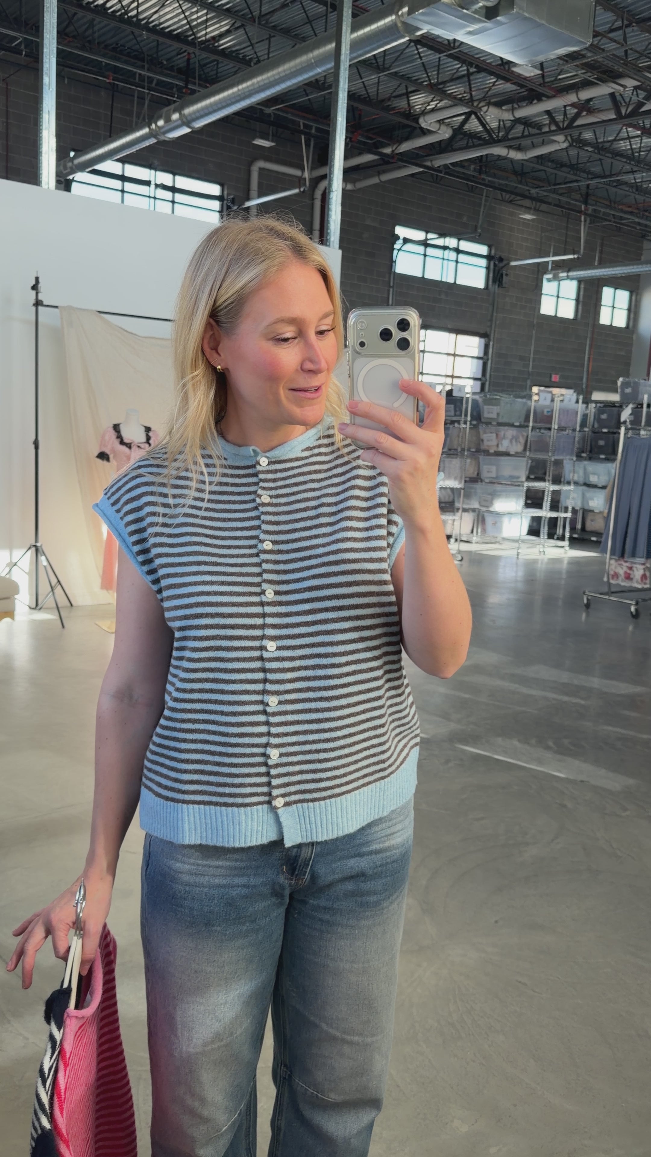 FINAL SALE - Piper Short Sleeve Cardigan in Stripes