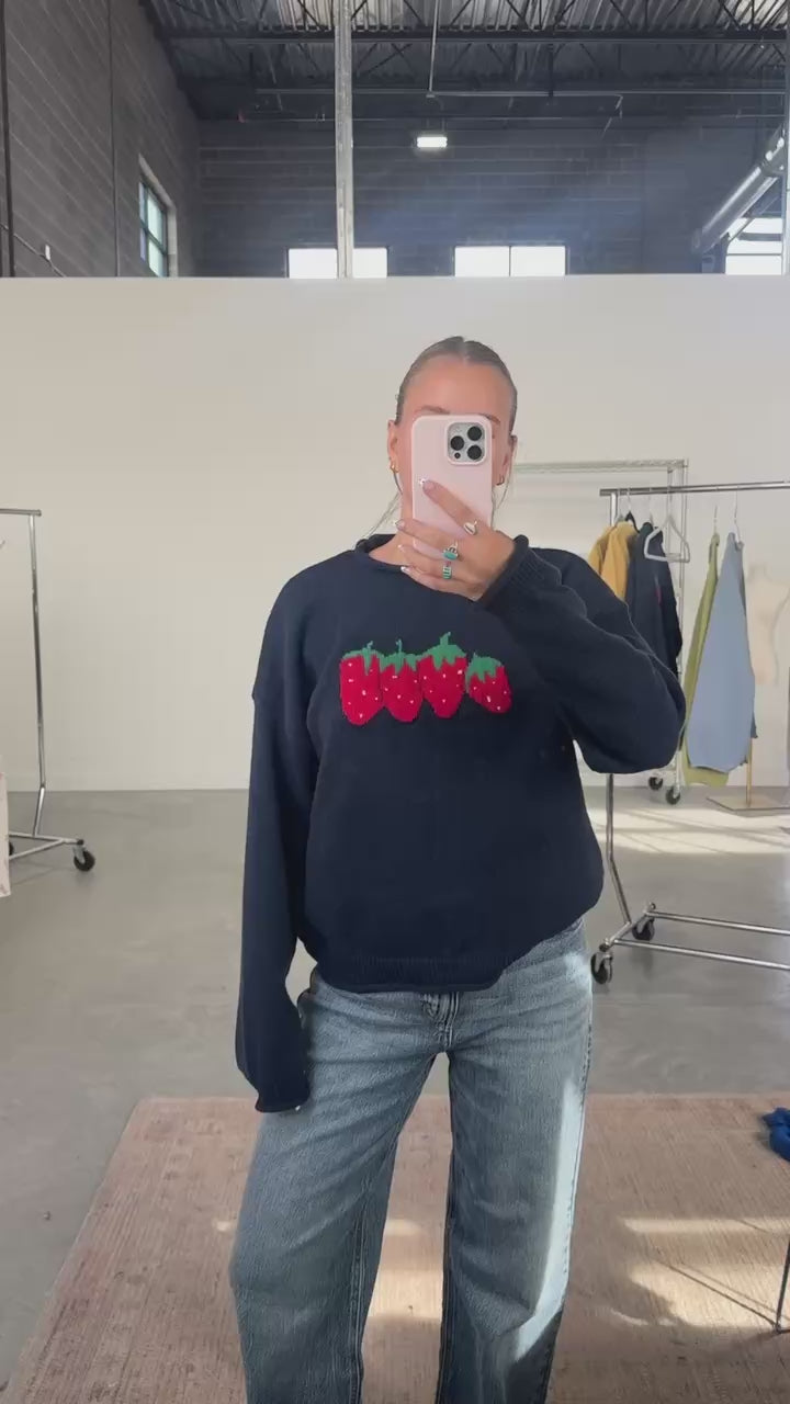 Strawberry Sweater in Navy