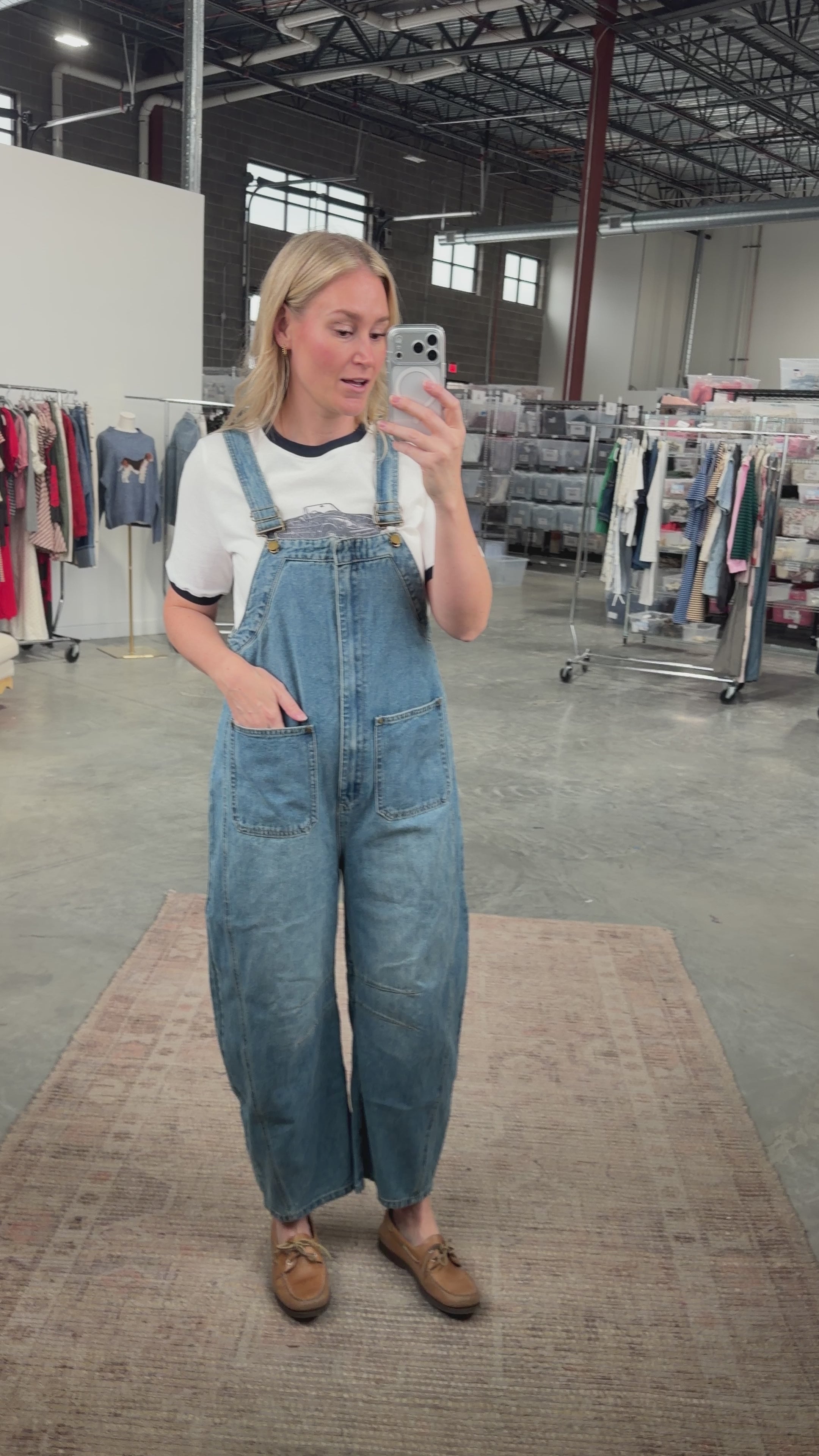 Junie Zip Front Denim Overalls