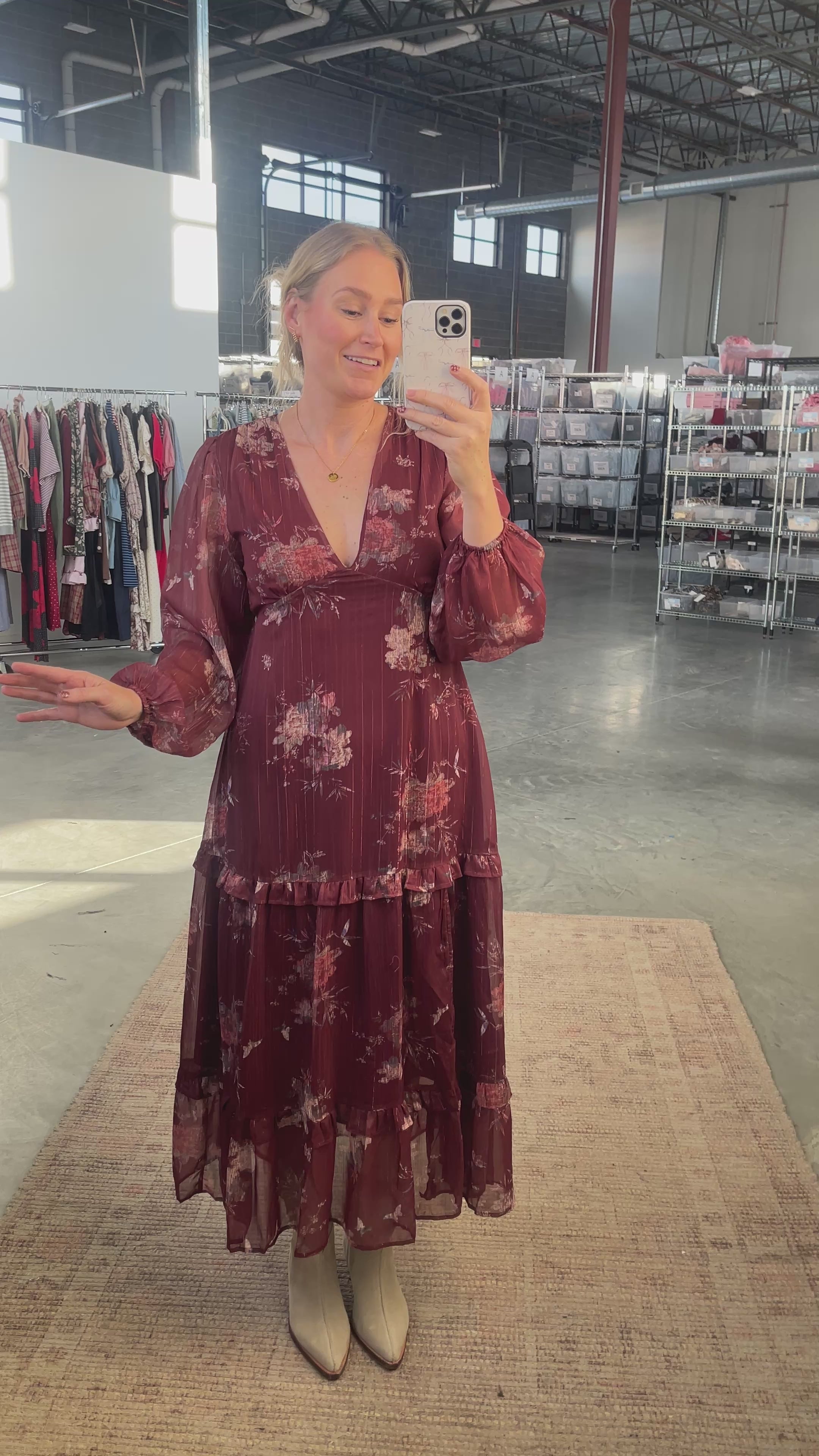 FINAL SALE - Merlot Blooms Maxi