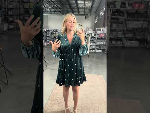 FINAL SALE - Jewel Velvet Dress in Teal