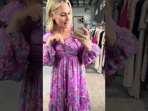 Purple Rain Floral Midi